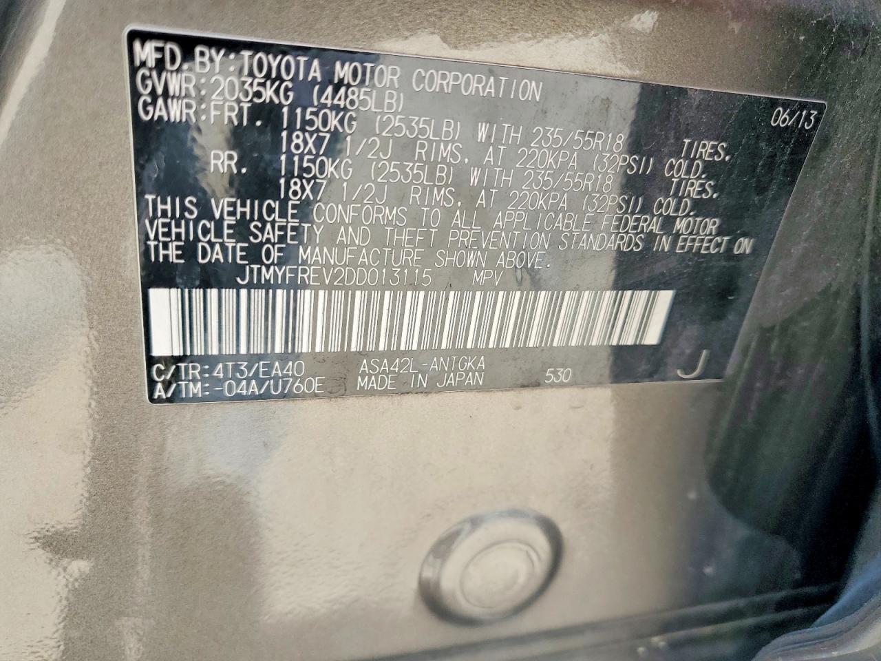 2013 Toyota Rav4 Limited Gray vin: JTMYFREV2DD013115