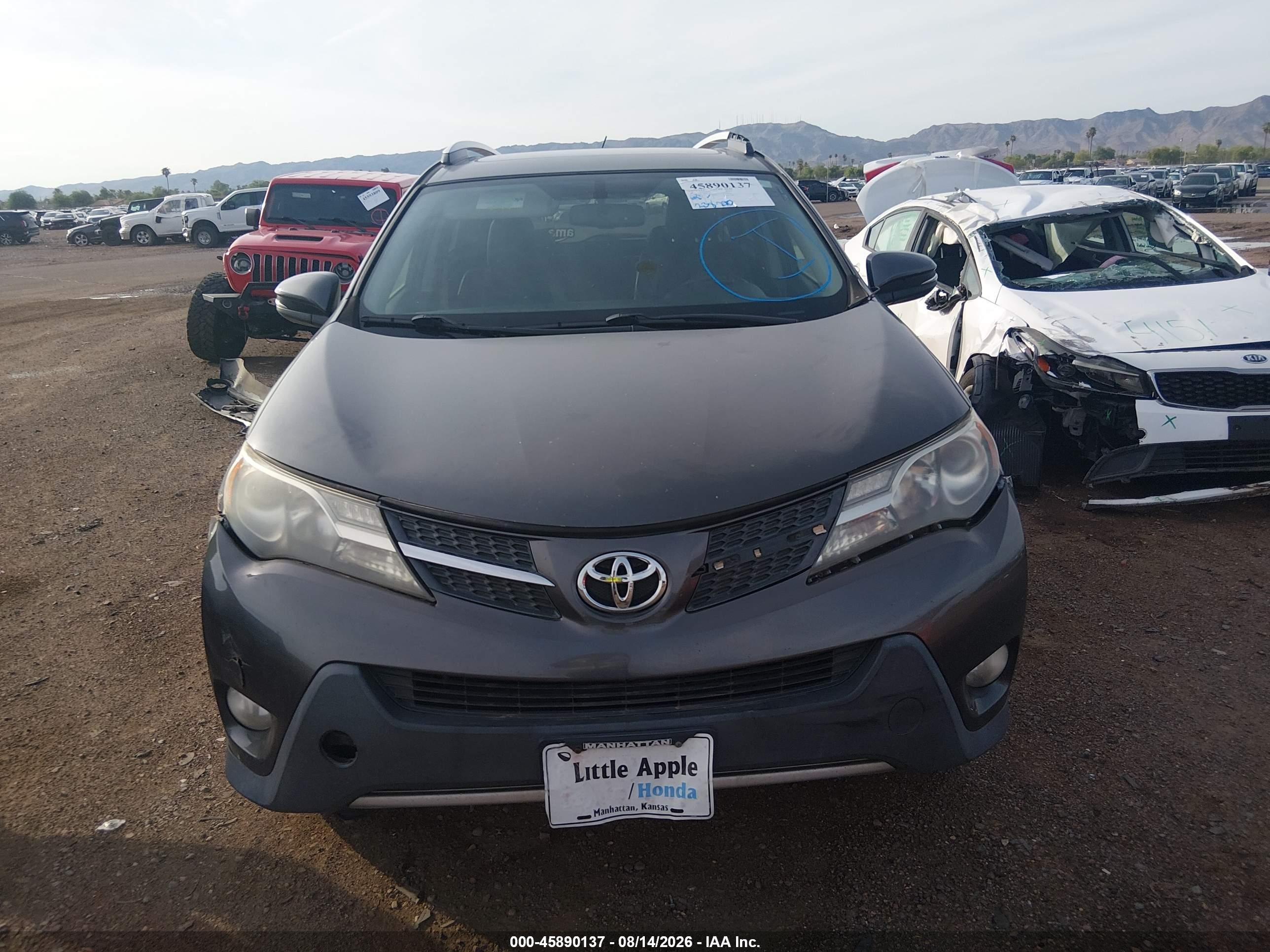 2014 Toyota Rav4 Limited Gray vin: JTMYFREV8ED039655