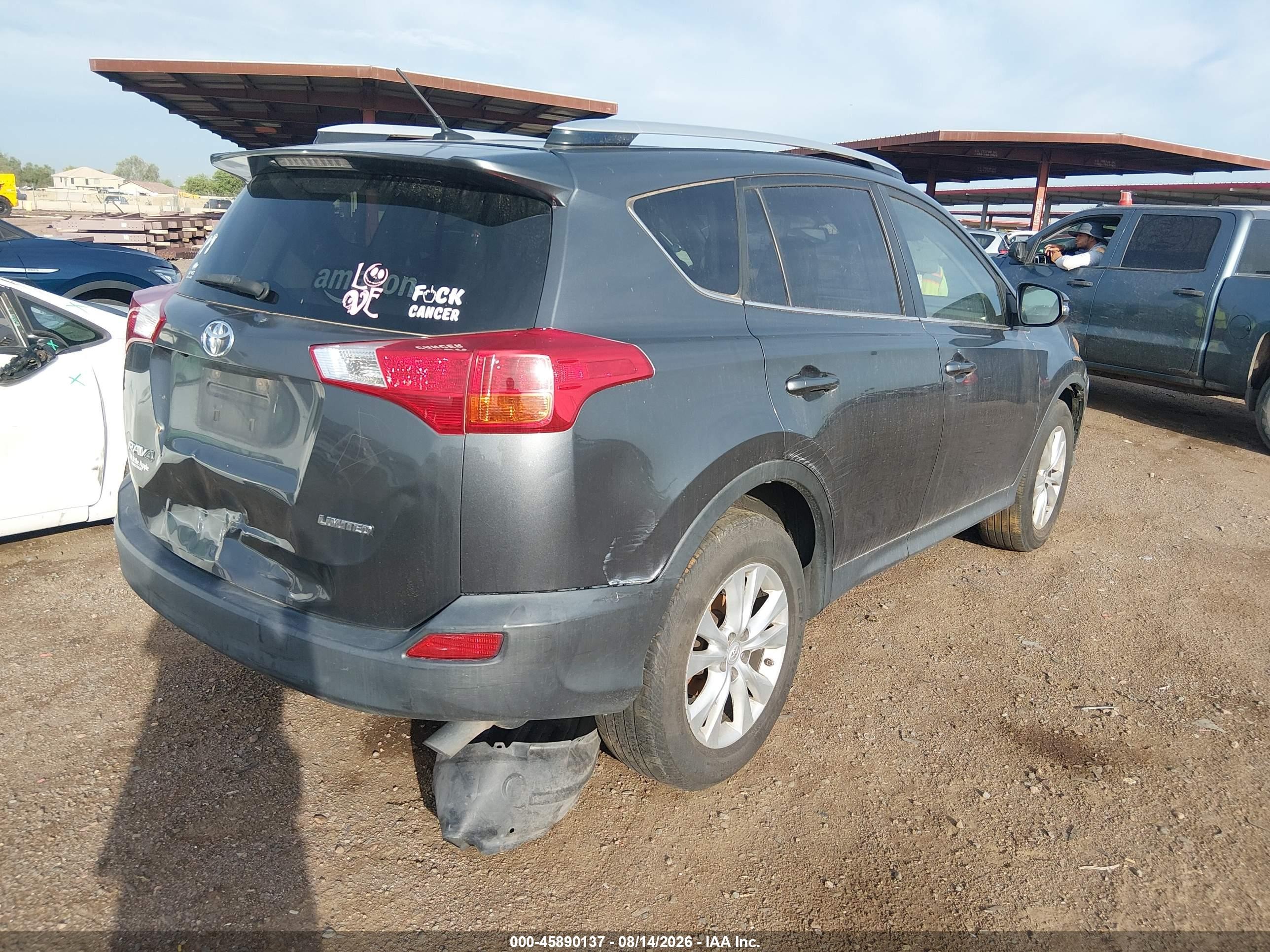 2014 Toyota Rav4 Limited Gray vin: JTMYFREV8ED039655