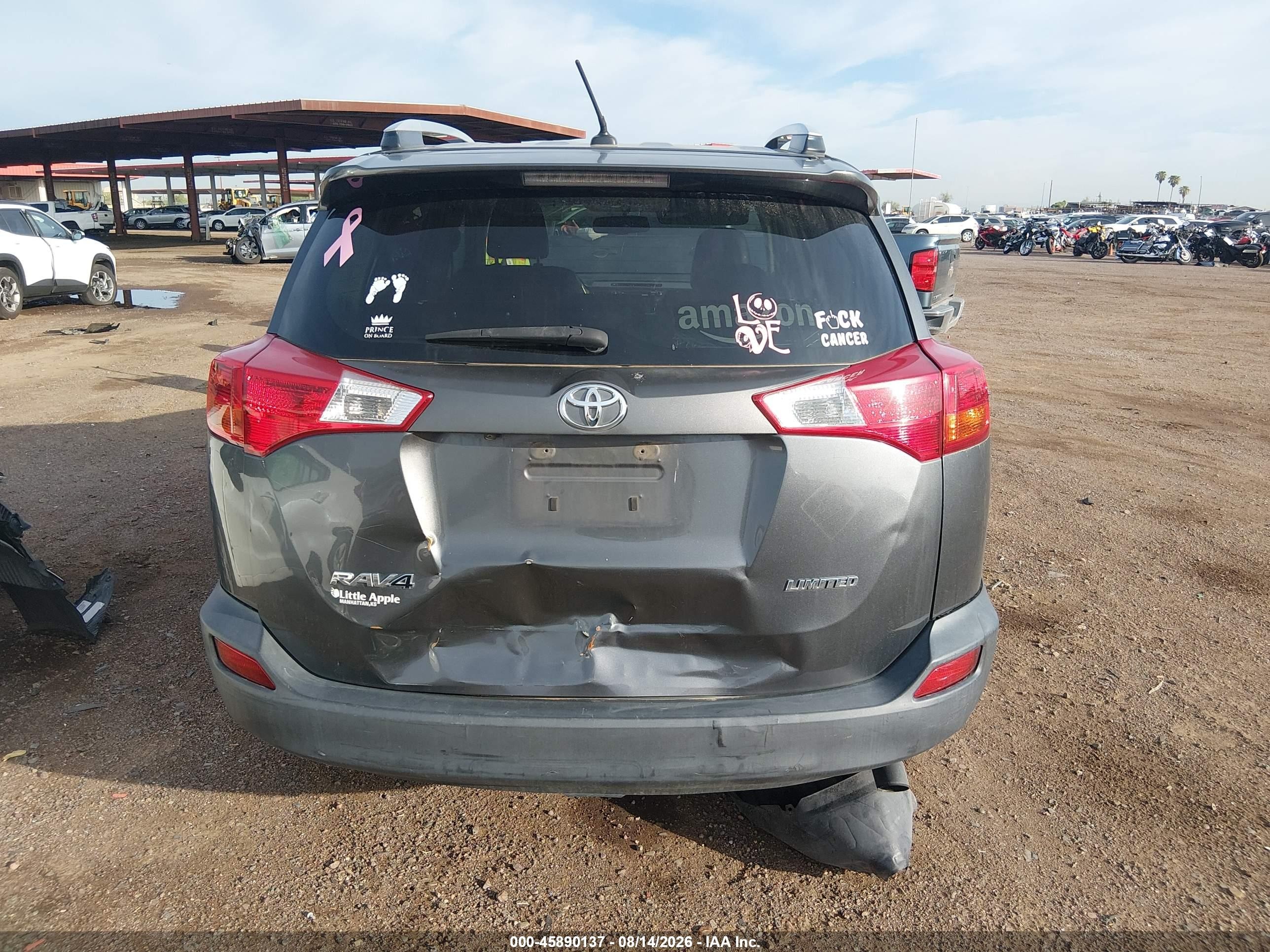 2014 Toyota Rav4 Limited Gray vin: JTMYFREV8ED039655