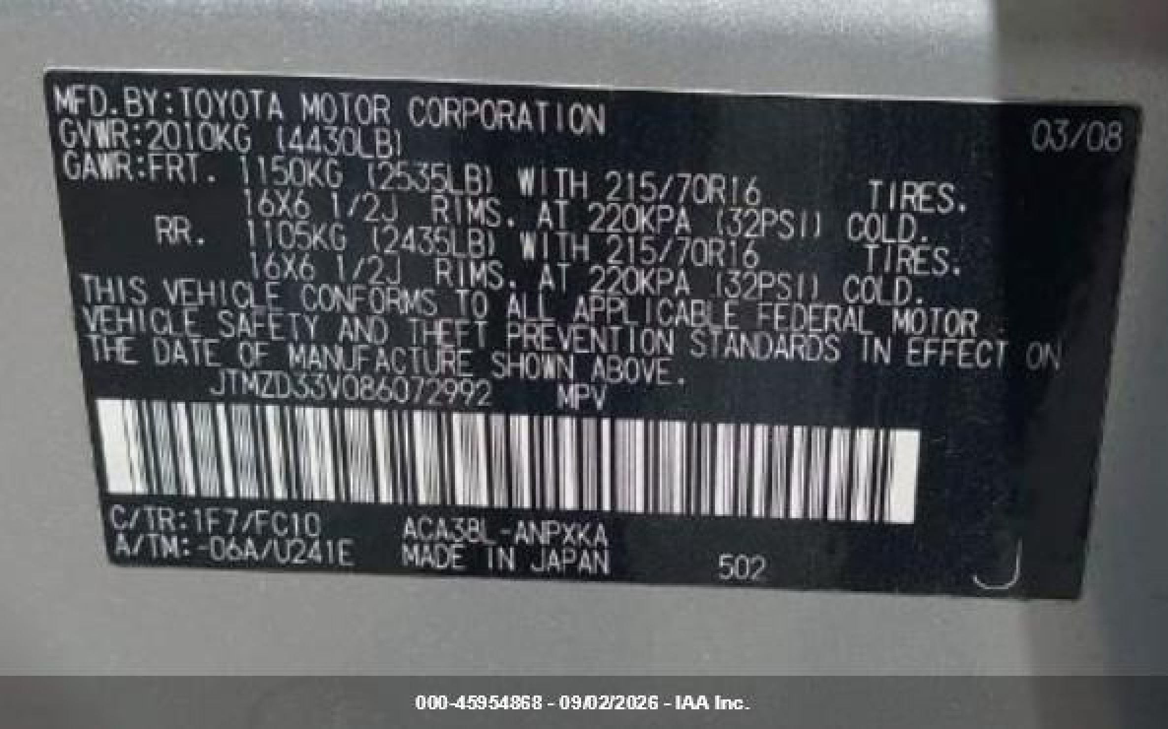 2008 Toyota Rav4   Silver vin: JTMZD33V086072992