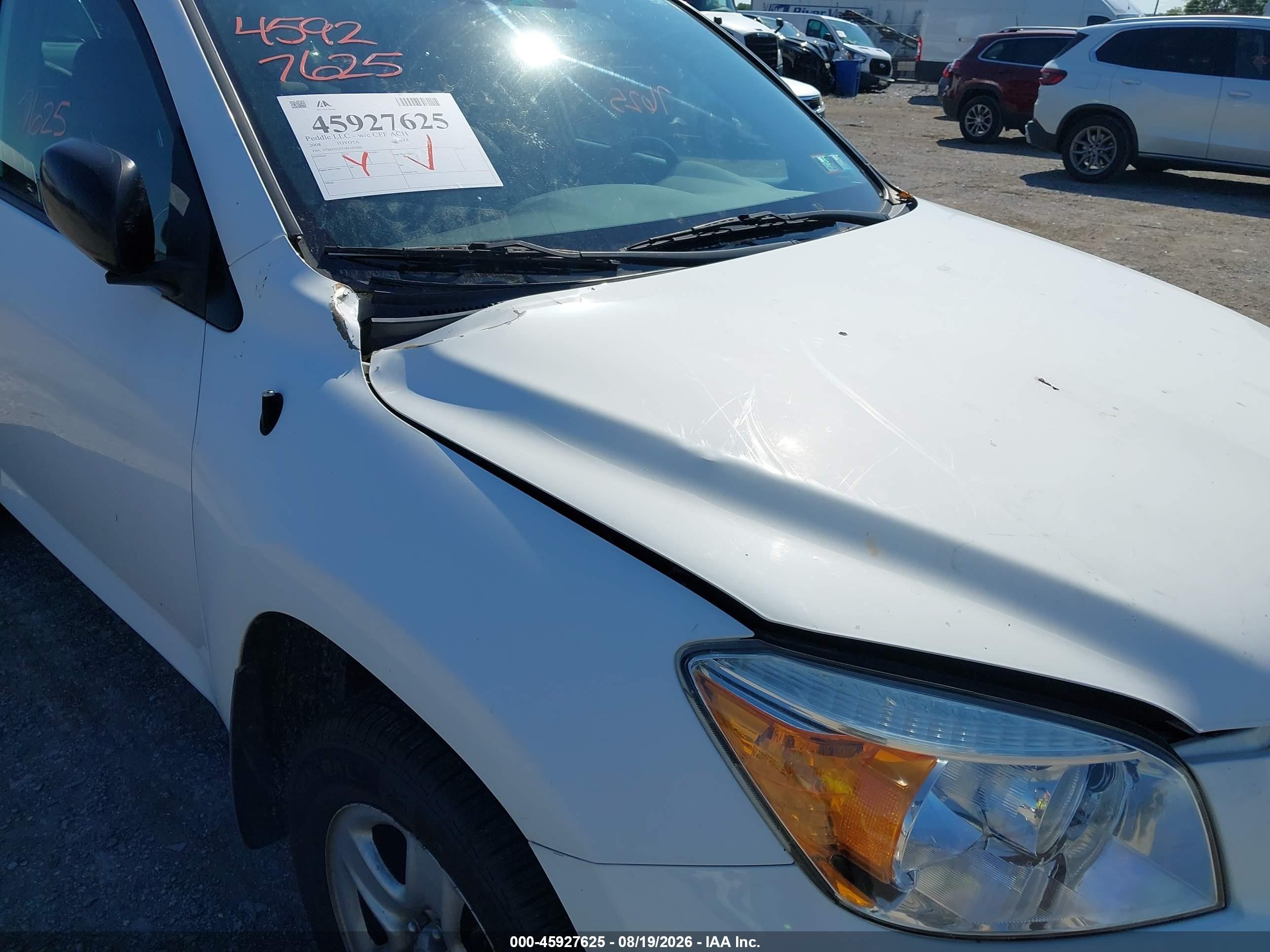 2008 Toyota Rav4   Белый vin: JTMZD33V385101200