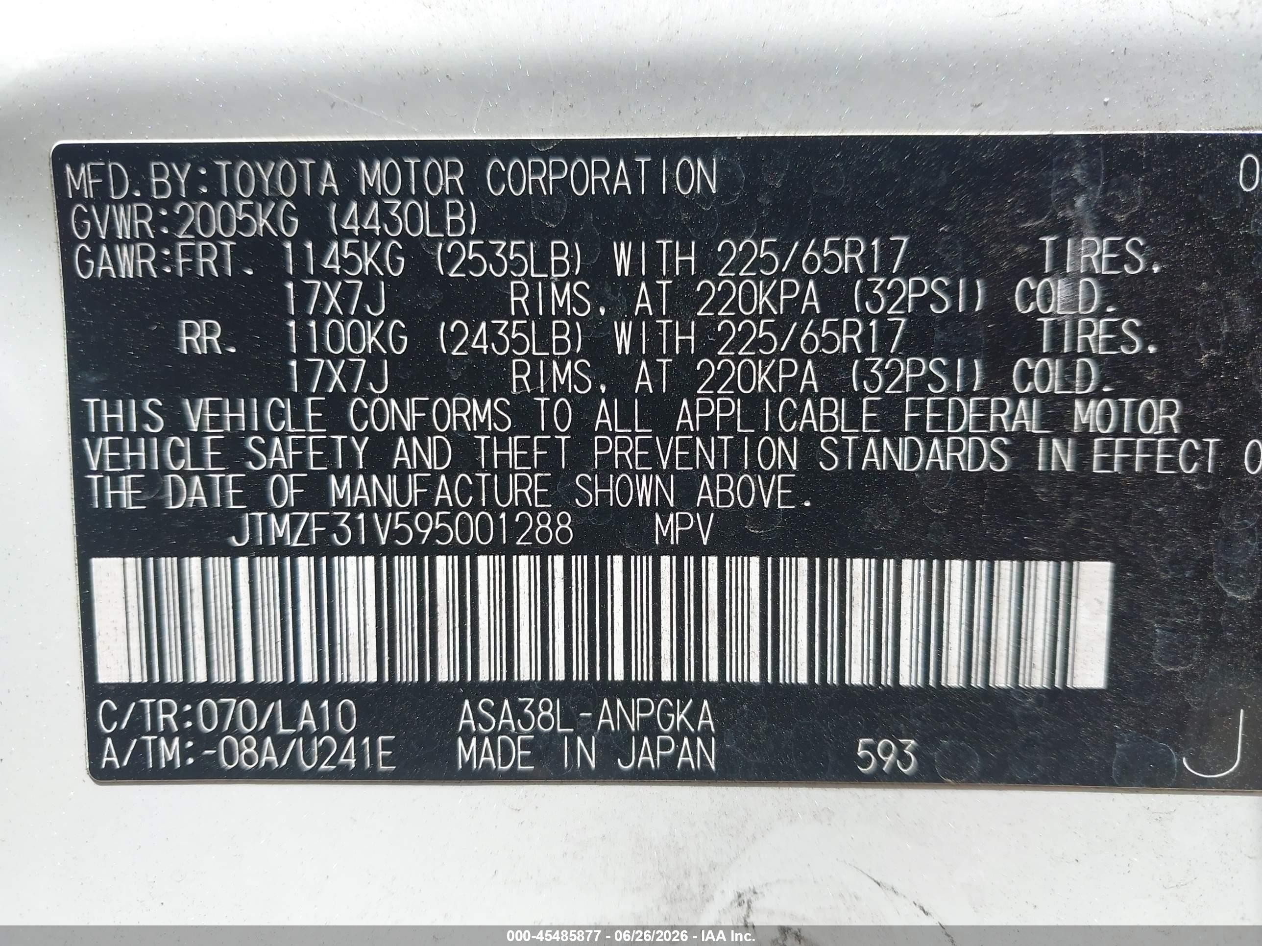 2009 Toyota Rav4 Limited White vin: JTMZF31V595001288