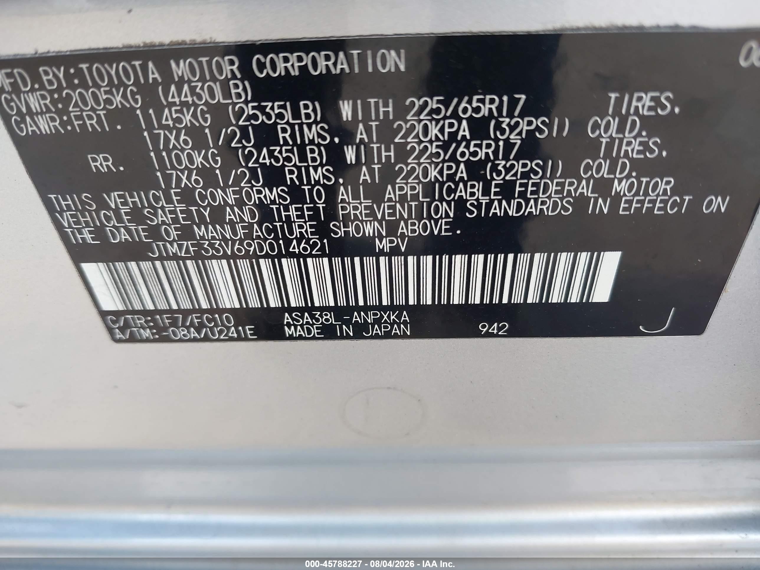 2009 Toyota Rav4   Silver vin: JTMZF33V69D014621