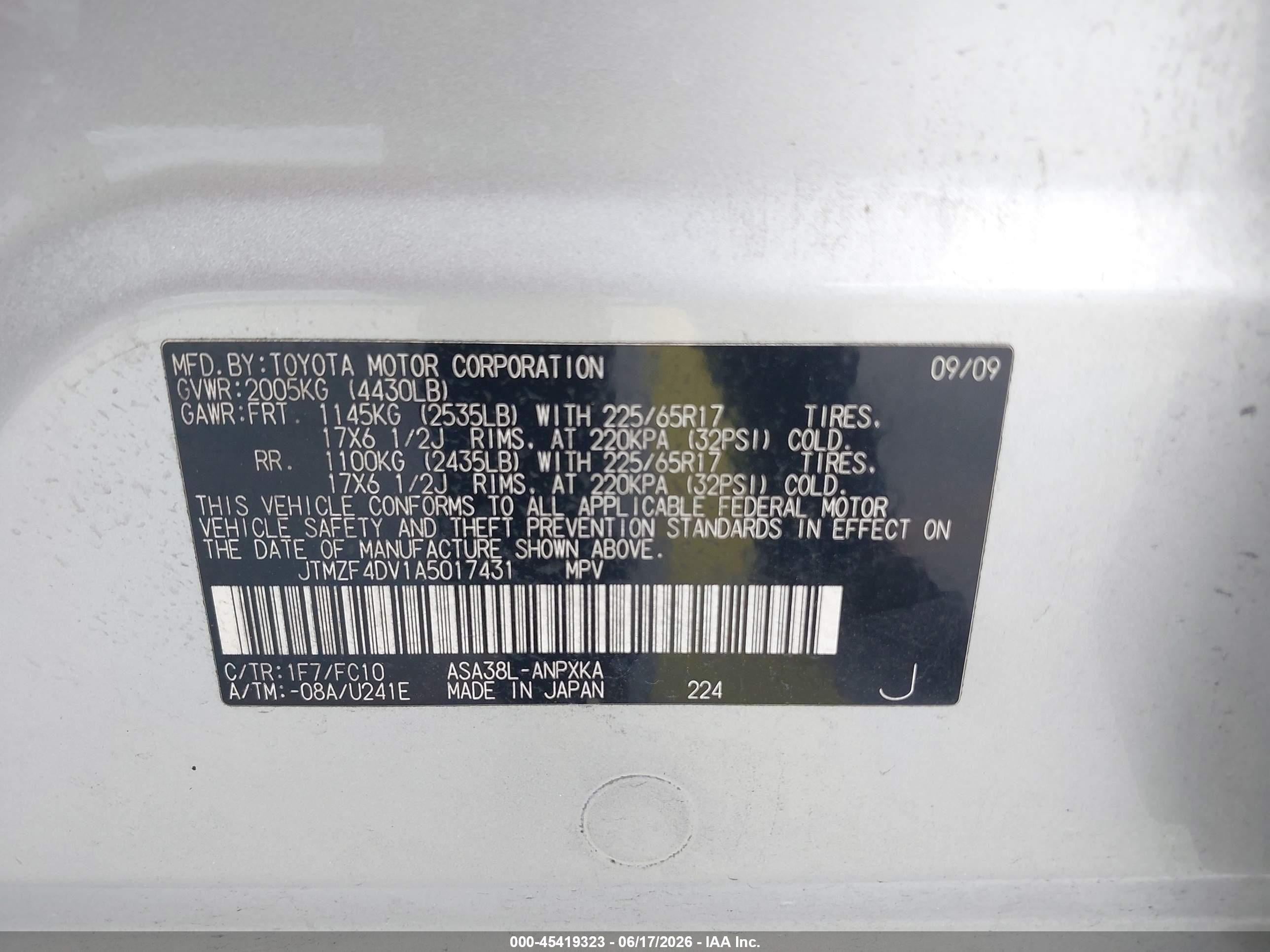 2010 Toyota Rav4   Silver vin: JTMZF4DV1A5017431