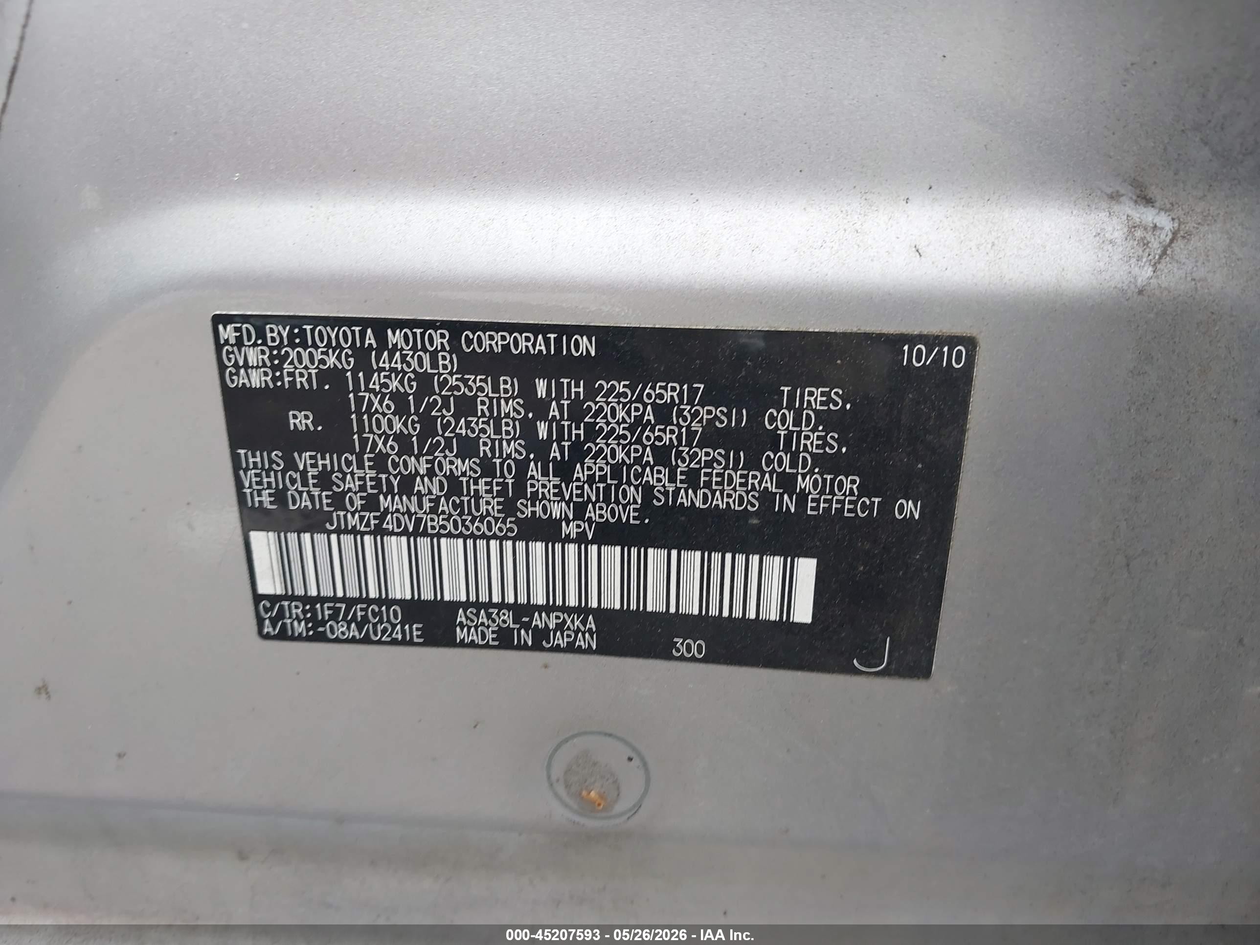 2011 Toyota Rav4   Silver vin: JTMZF4DV7B5036065