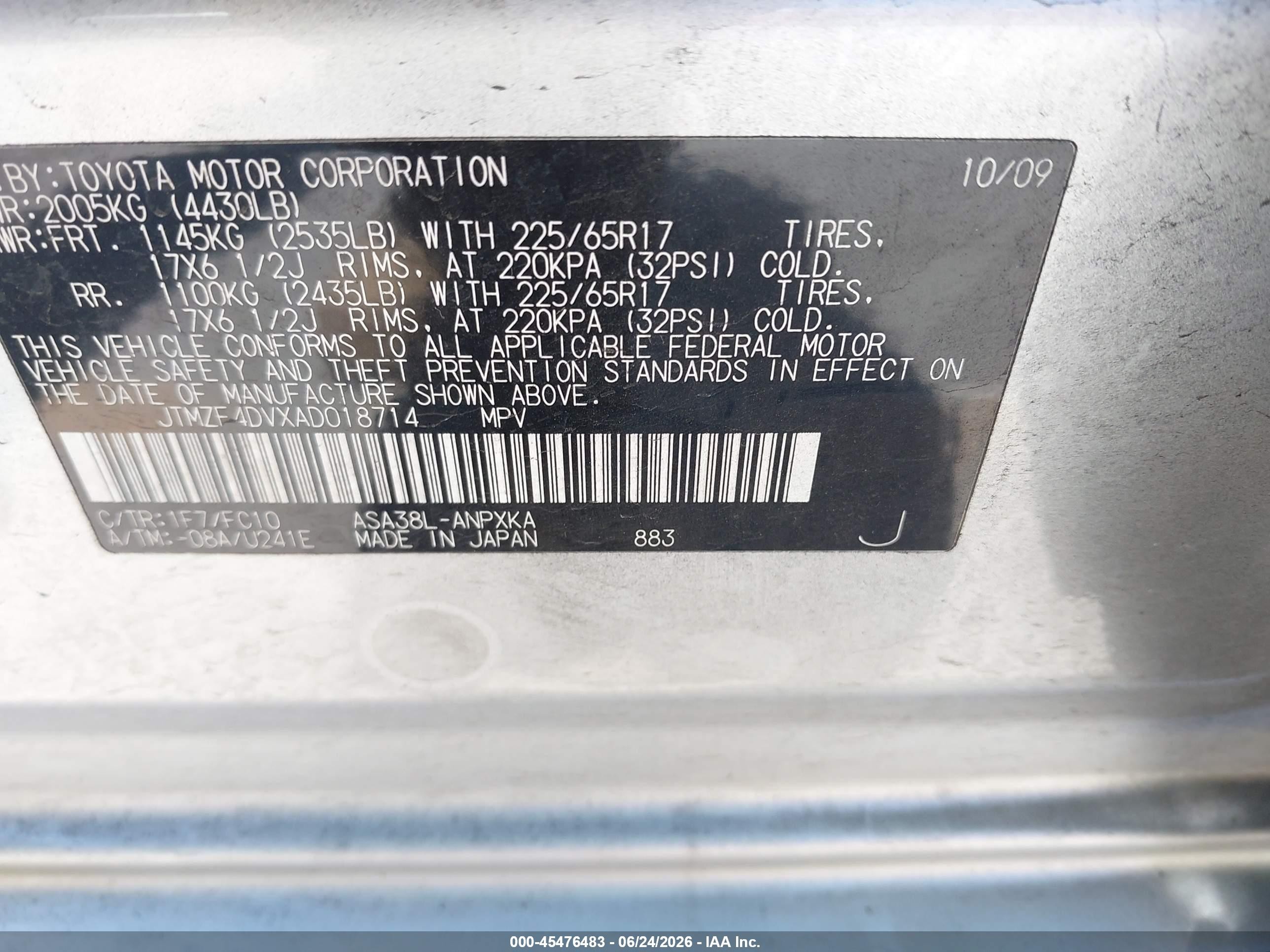 2010 Toyota Rav4   Silver vin: JTMZF4DVXAD018714