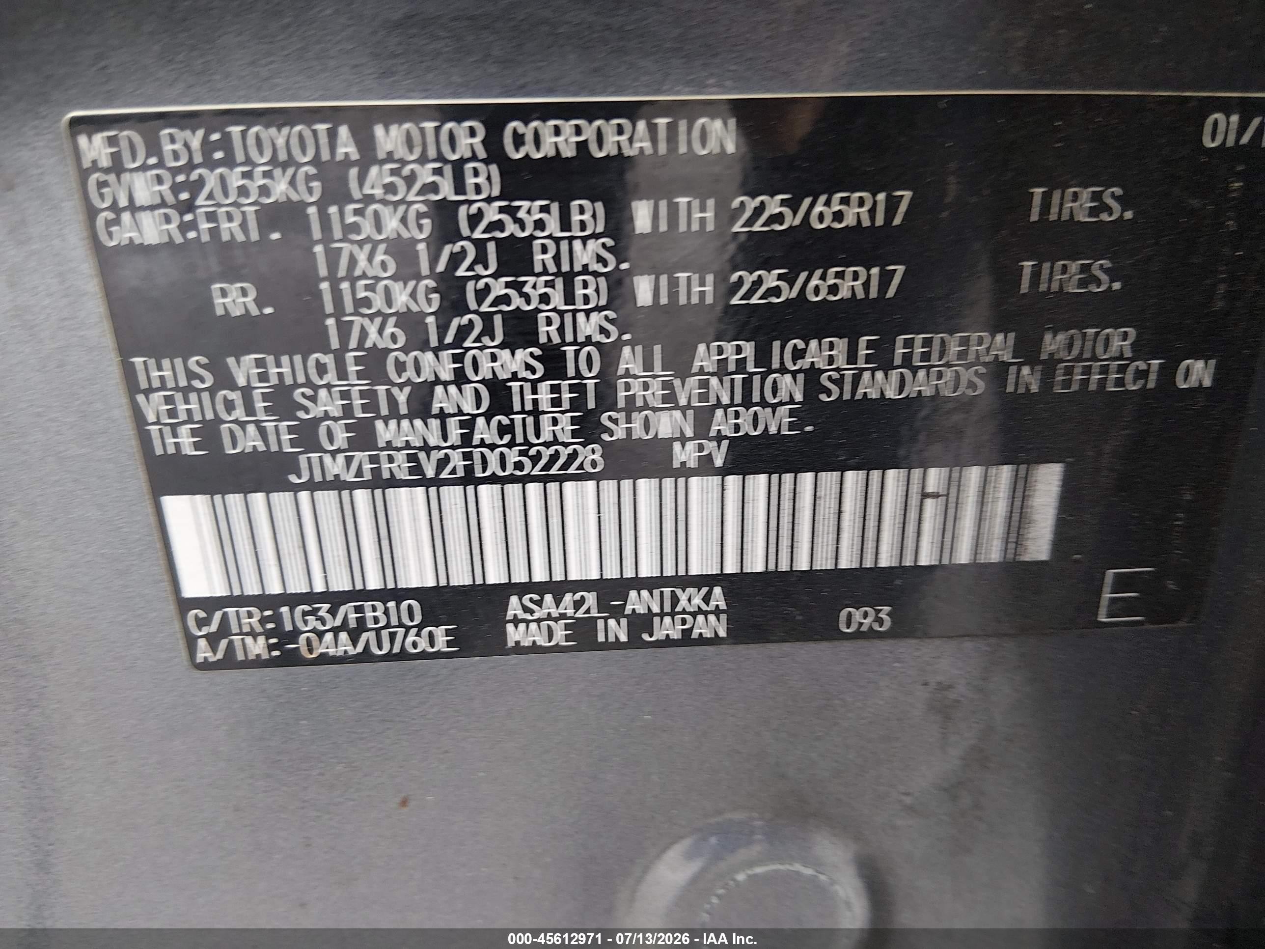 2015 Toyota Rav4 Le Gray vin: JTMZFREV2FD052228
