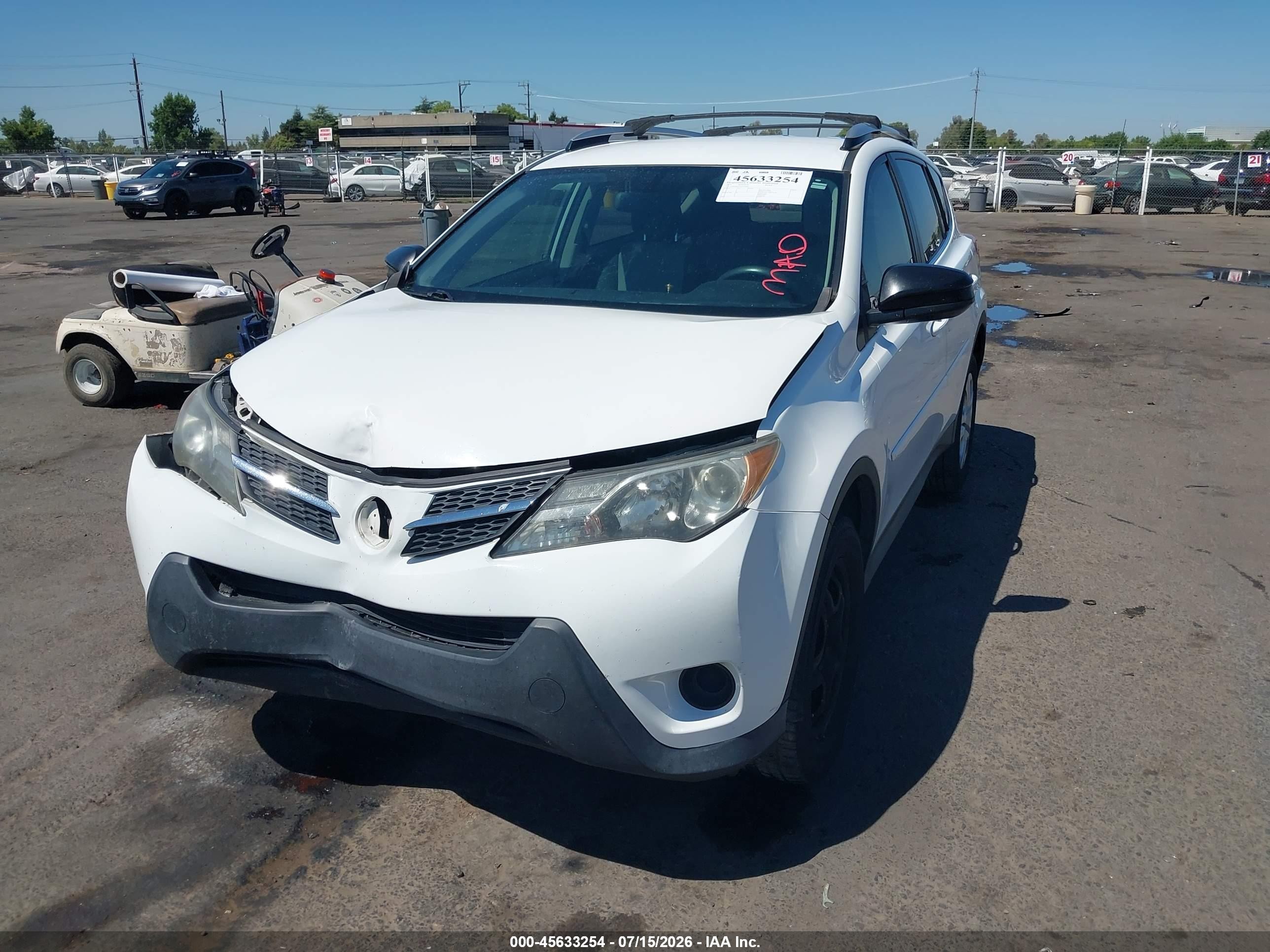 2015 Toyota Rav4 Le White vin: JTMZFREV3FD078644