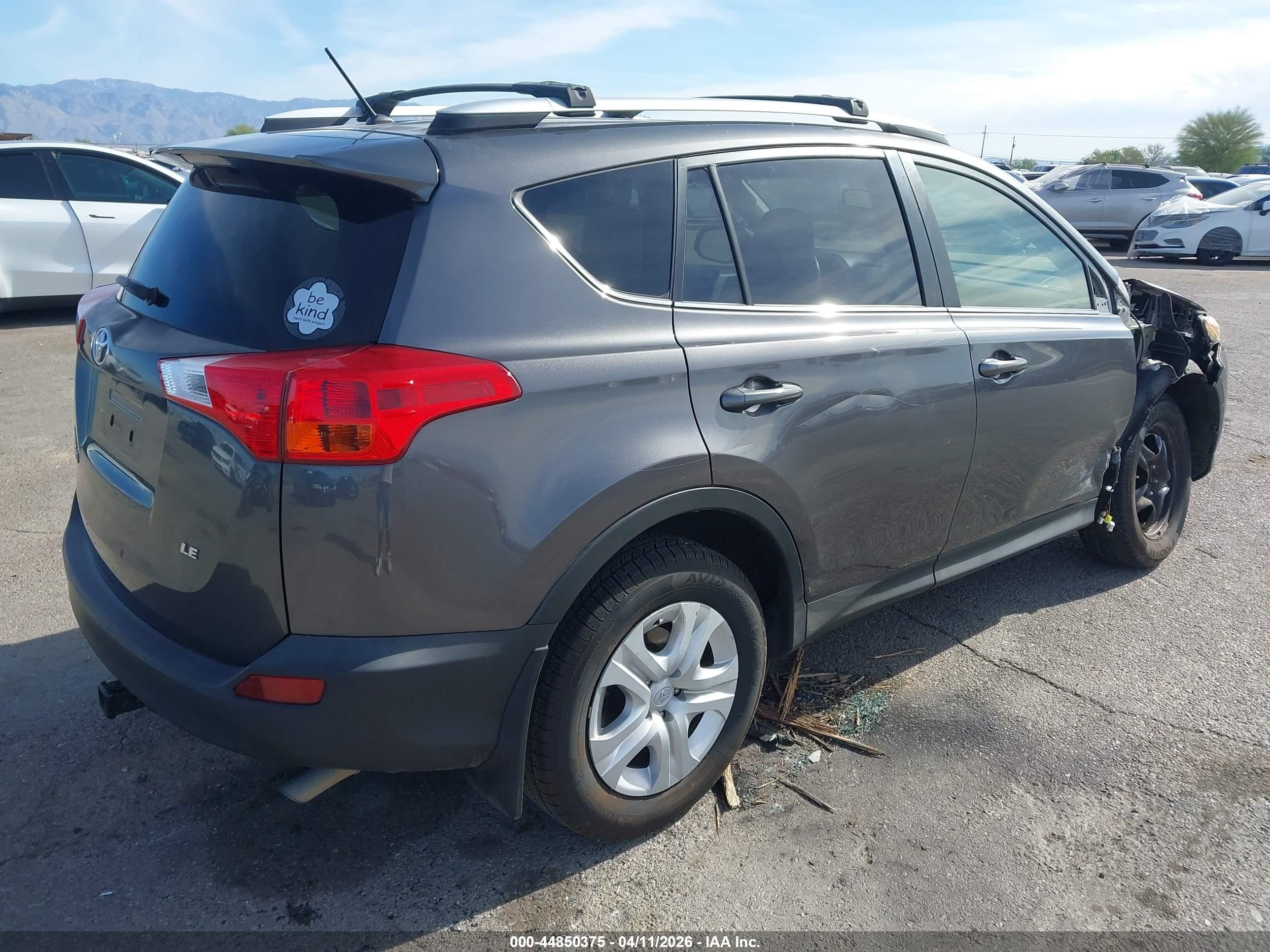 2014 Toyota Rav4 Le Серый vin: JTMZFREV5EJ016310