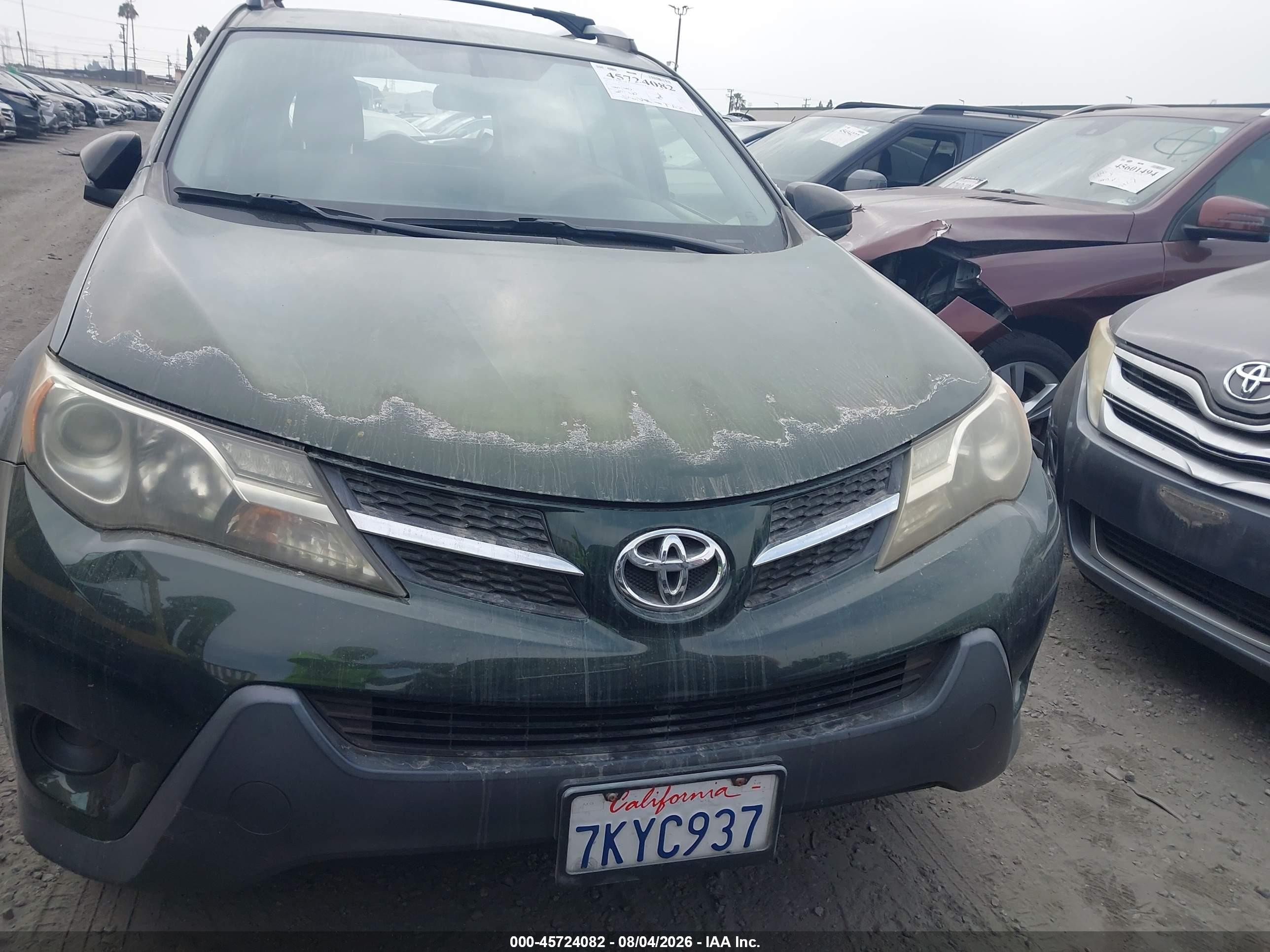 2013 Toyota Rav4 Le Green vin: JTMZFREV8D5017894