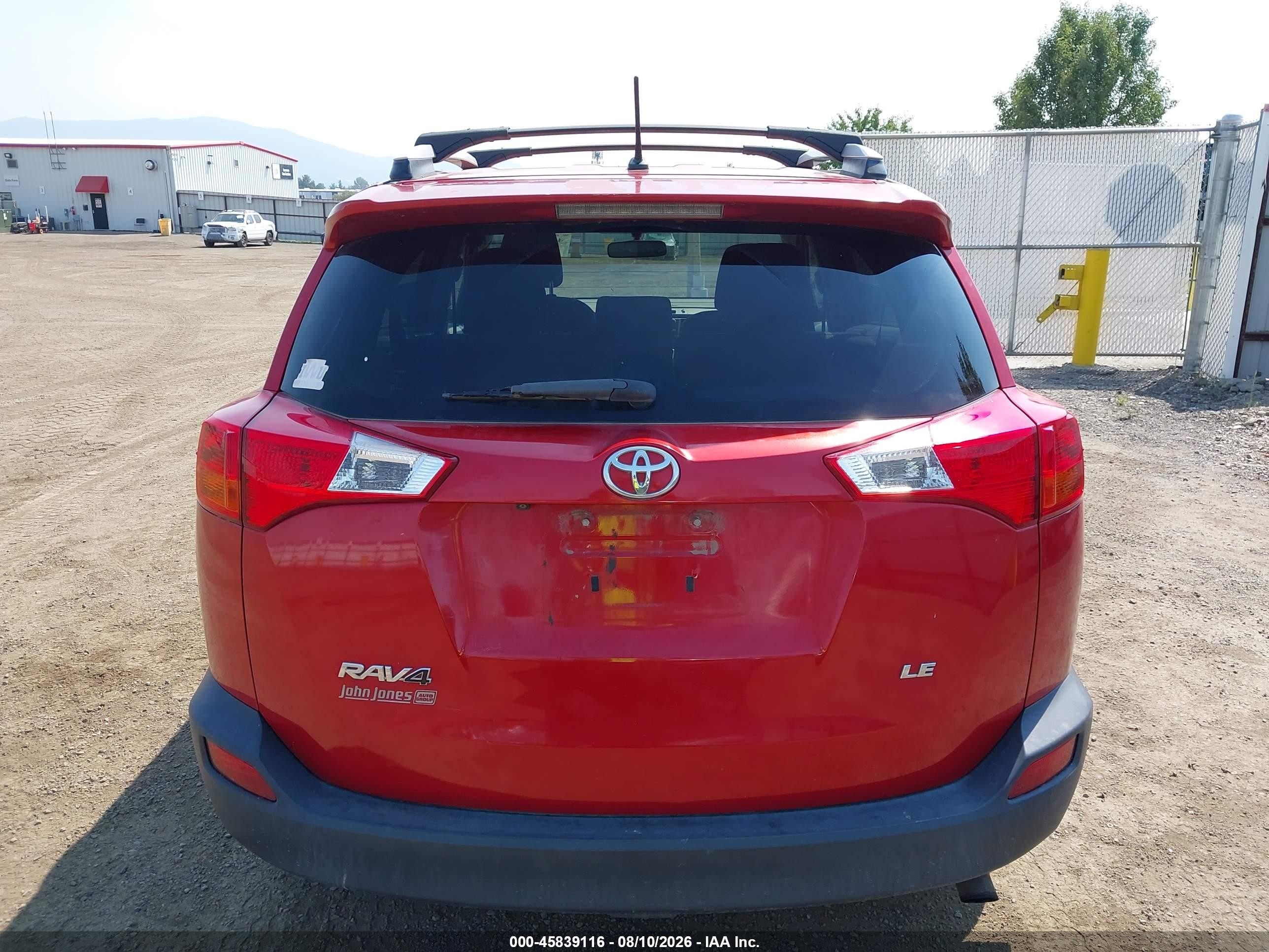 2013 Toyota Rav4 Le Red vin: JTMZFREV9DD025122