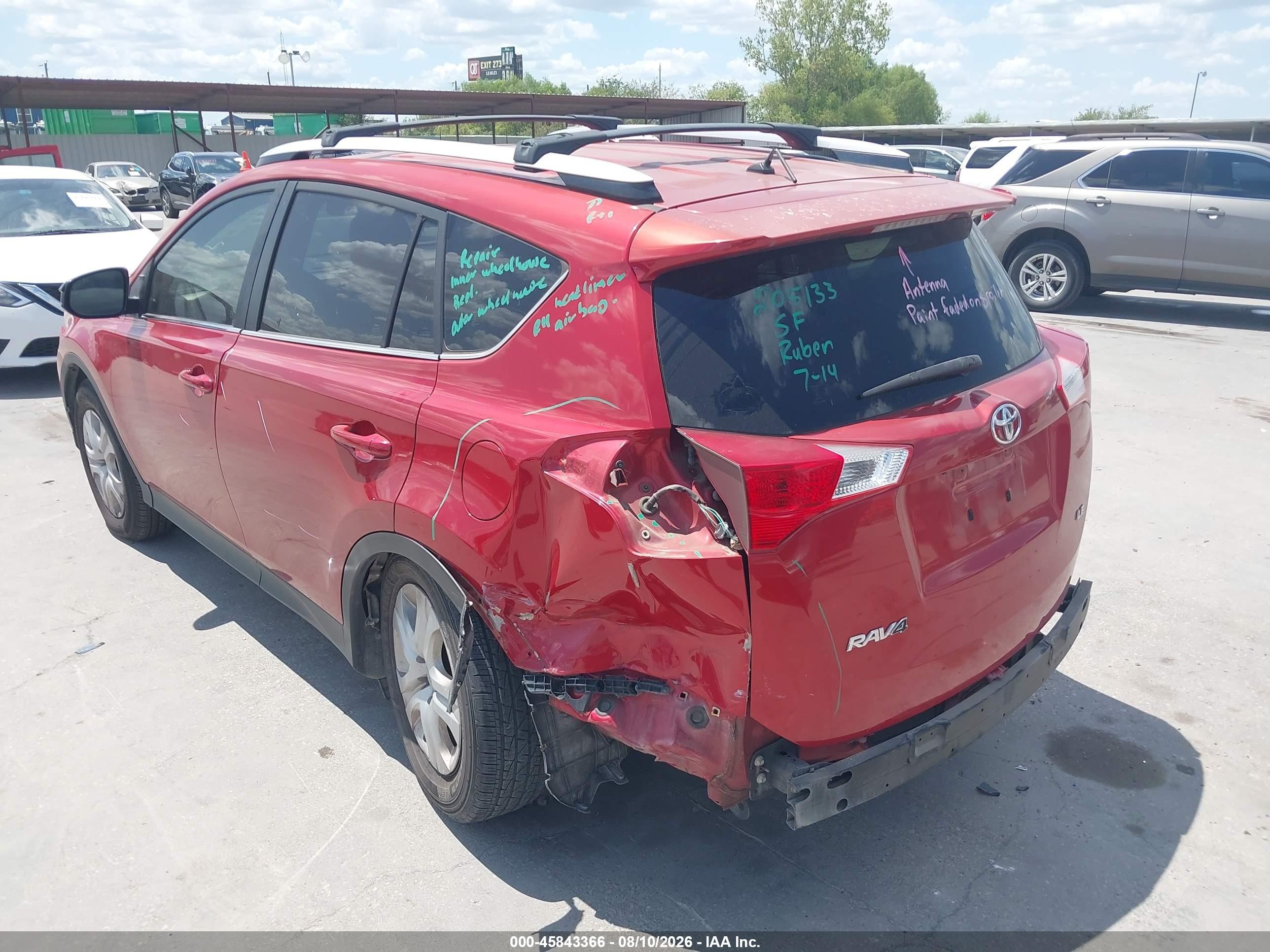 2014 Toyota Rav4 Le Красный vin: JTMZFREV9EJ012213