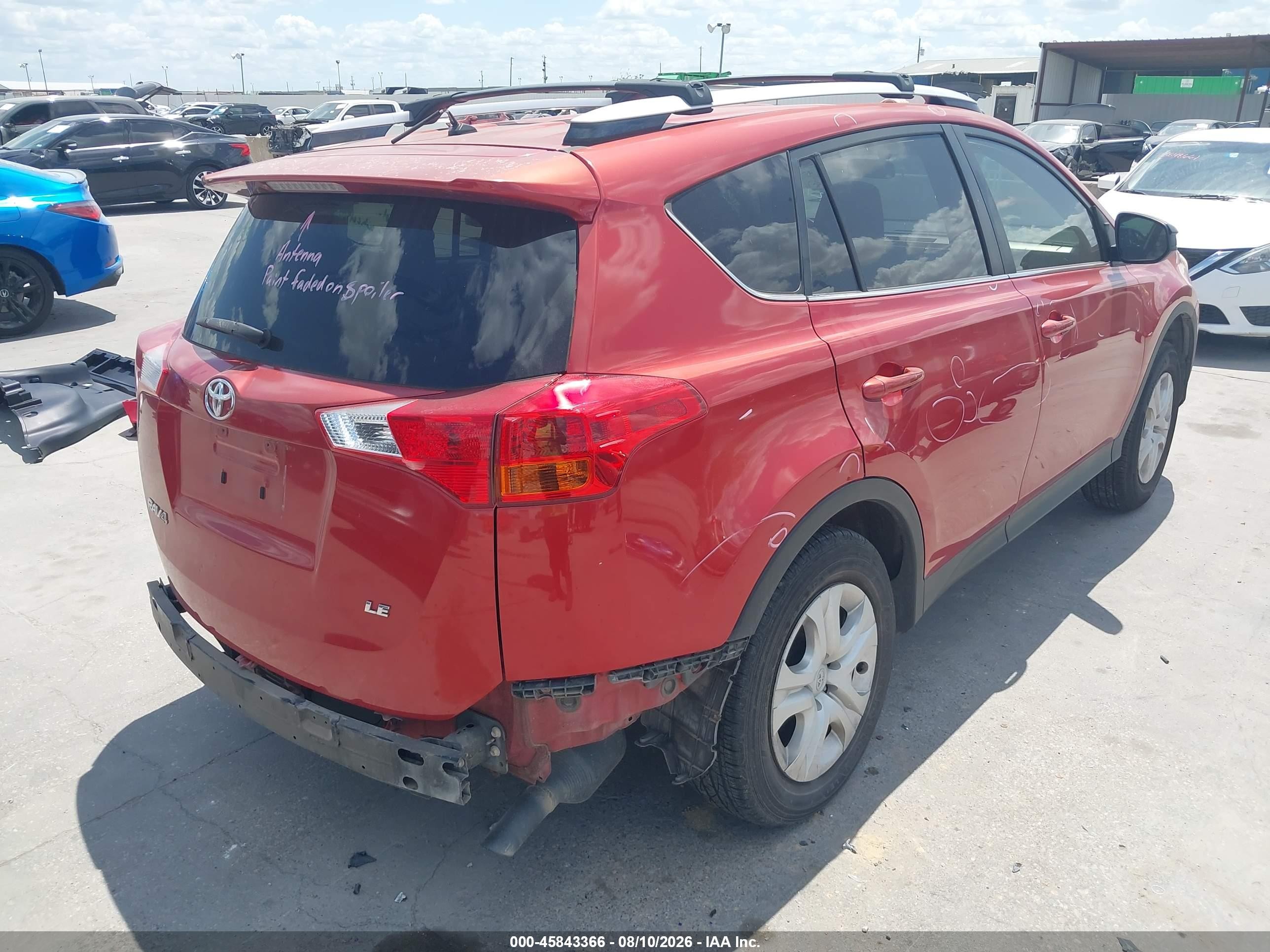 2014 Toyota Rav4 Le Красный vin: JTMZFREV9EJ012213