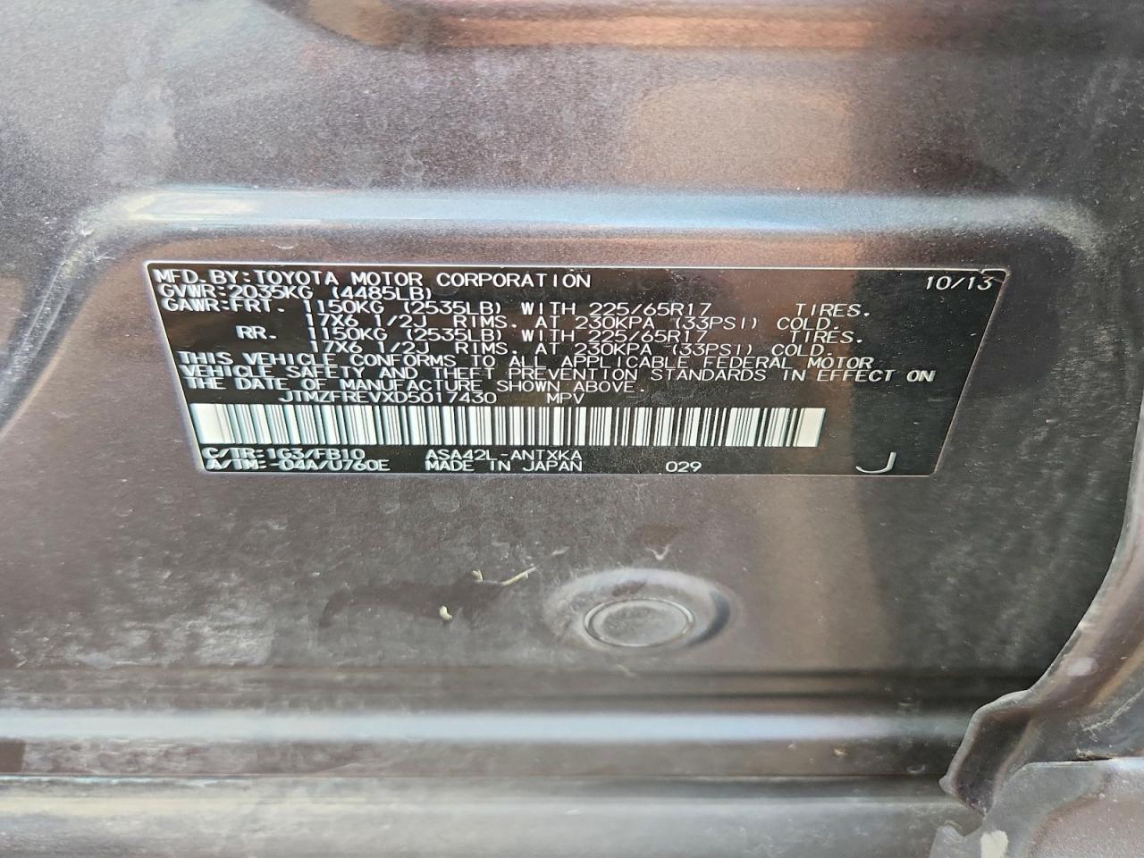 2013 Toyota Rav4 Le Gray vin: JTMZFREVXD5017430