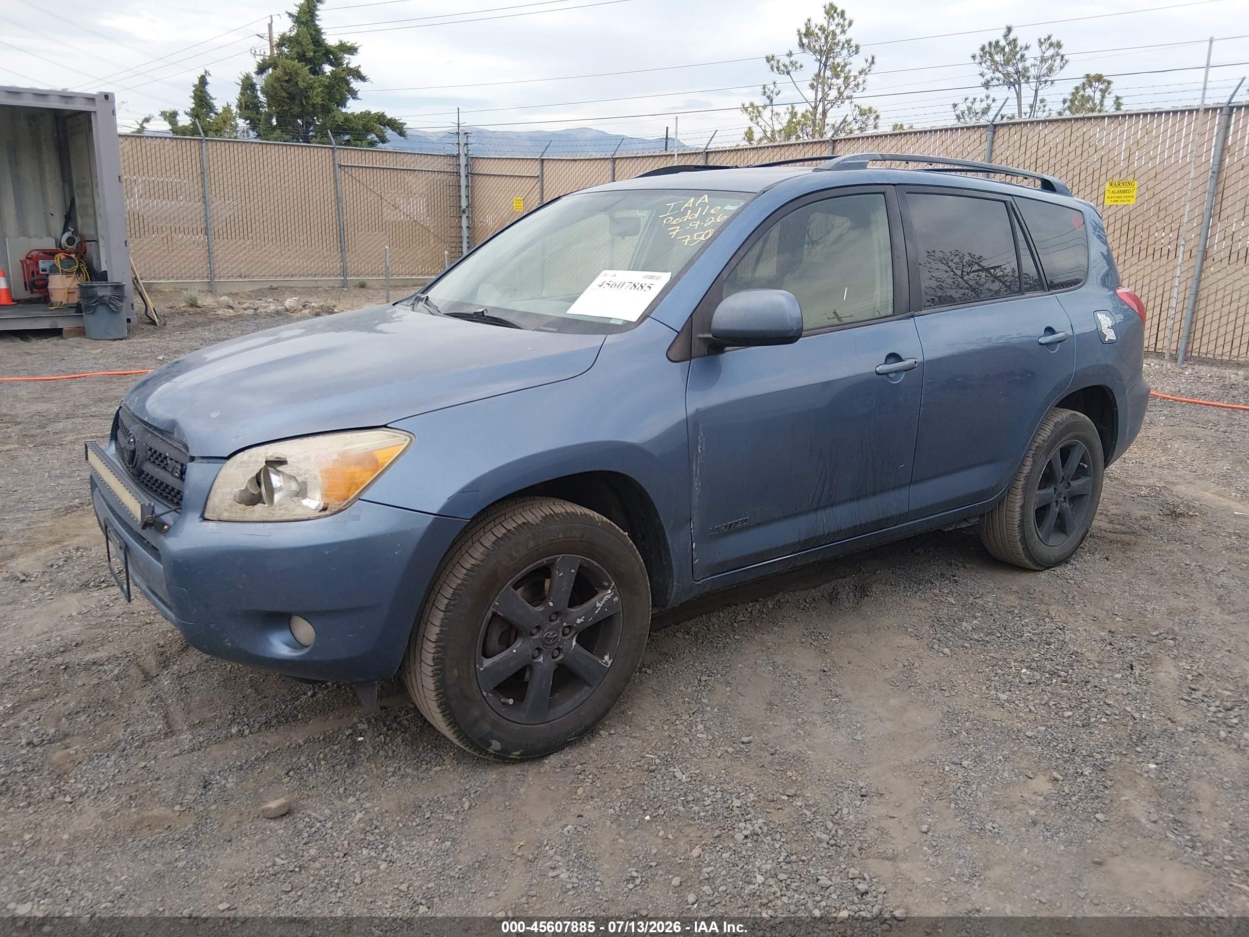 2008 Toyota Rav4 Limited V6 Blue vin: JTMZK31V386012598
