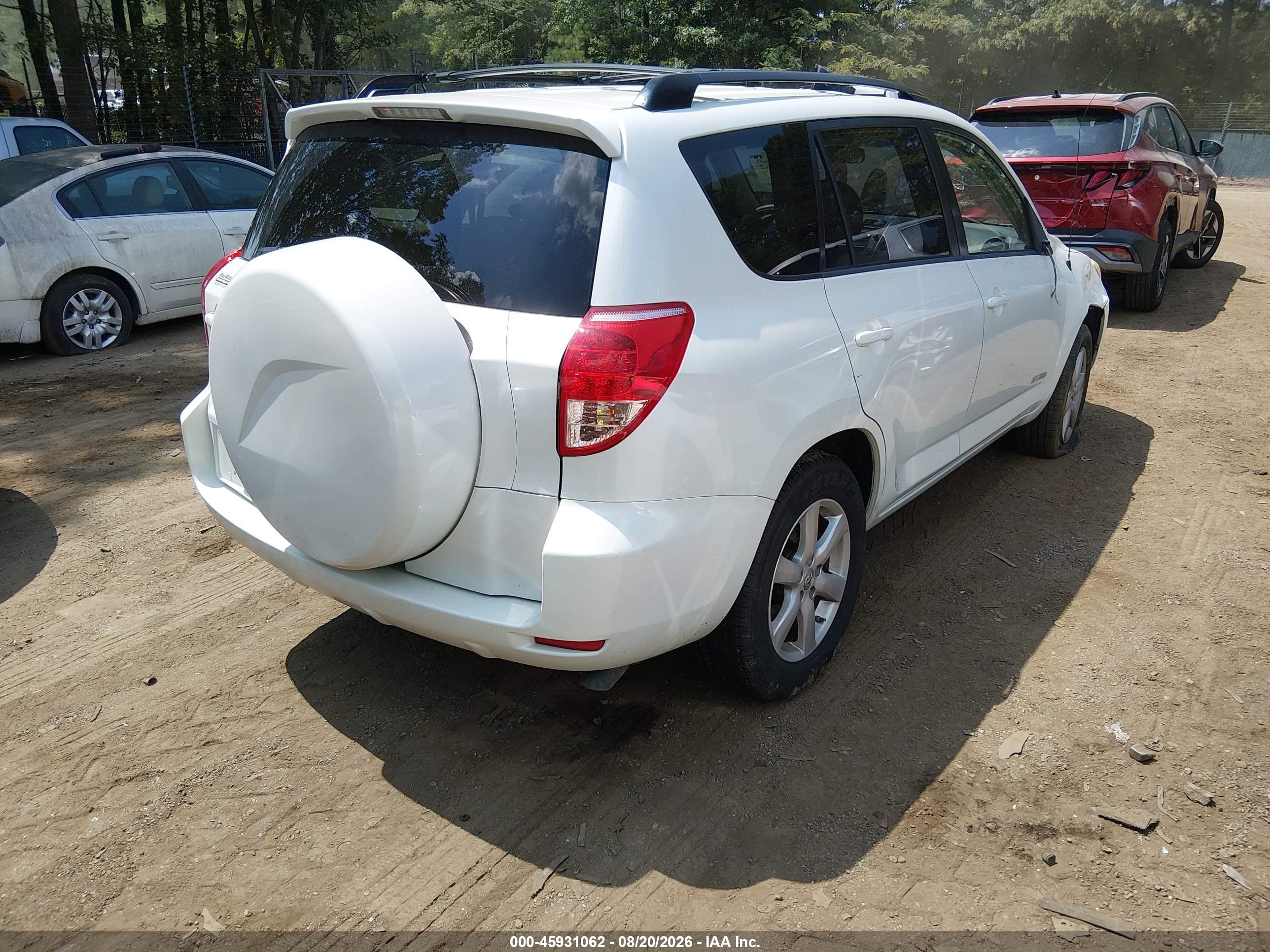 2008 Toyota Rav4 Limited V6 White vin: JTMZK31V485020683