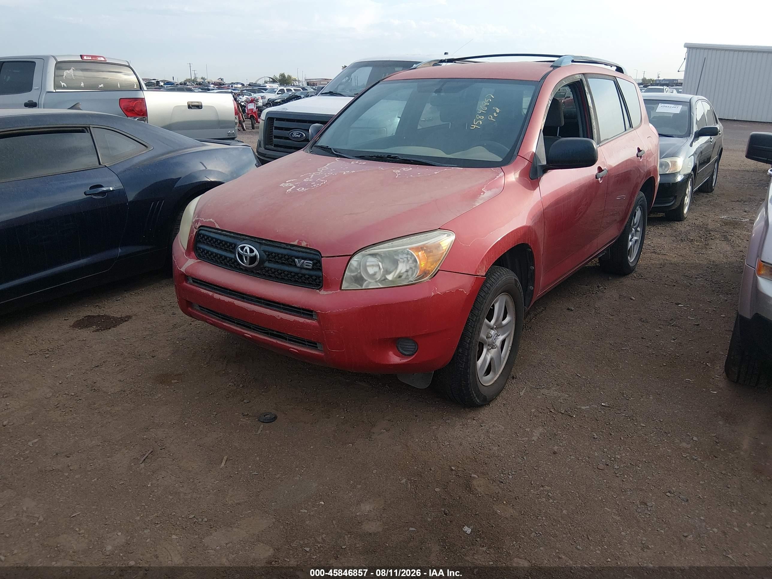 2007 Toyota Rav4 Base V6 (a5) Red vin: JTMZK33V075014410