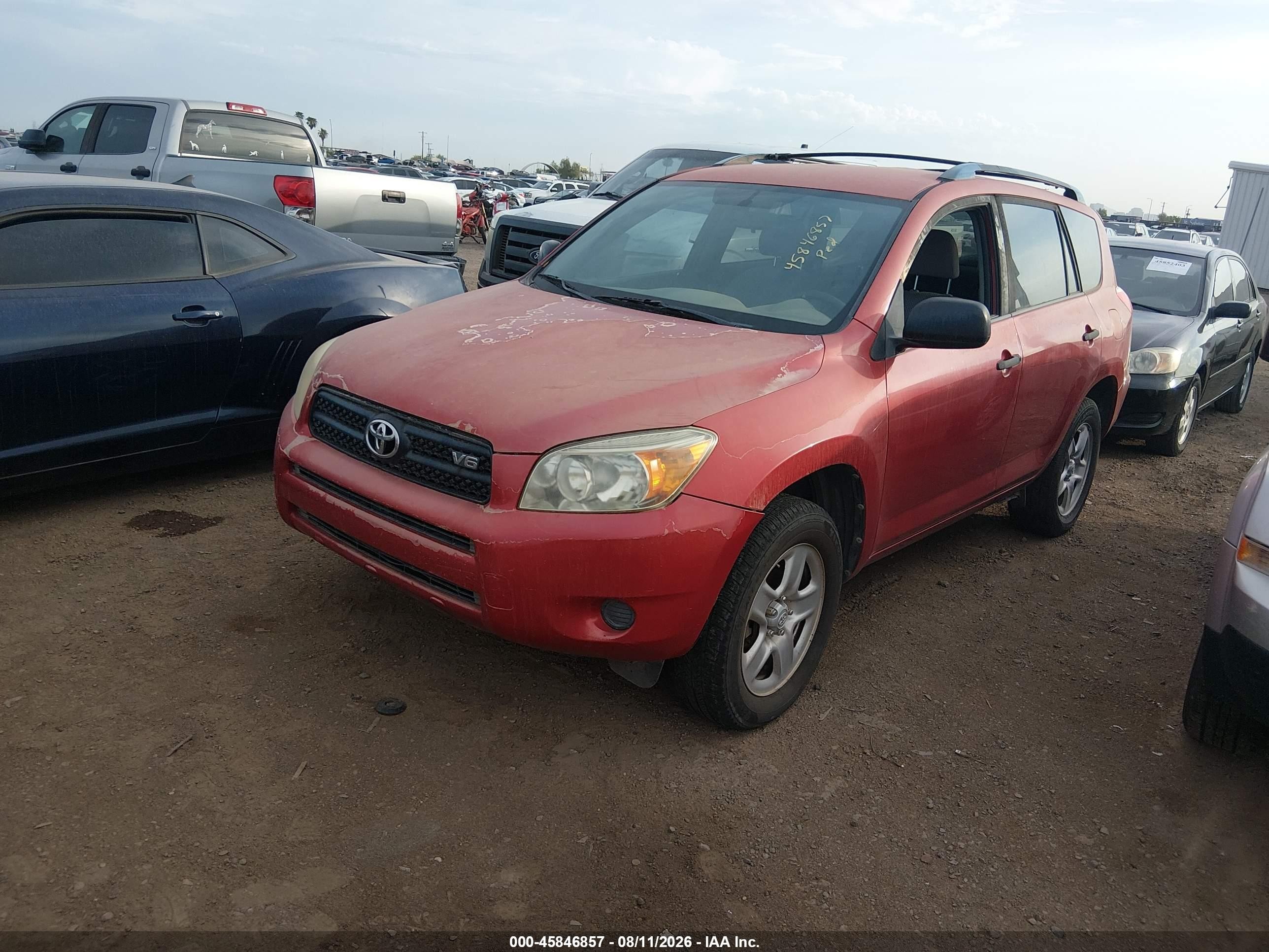 2007 Toyota Rav4 Base V6 (a5) Red vin: JTMZK33V075014410