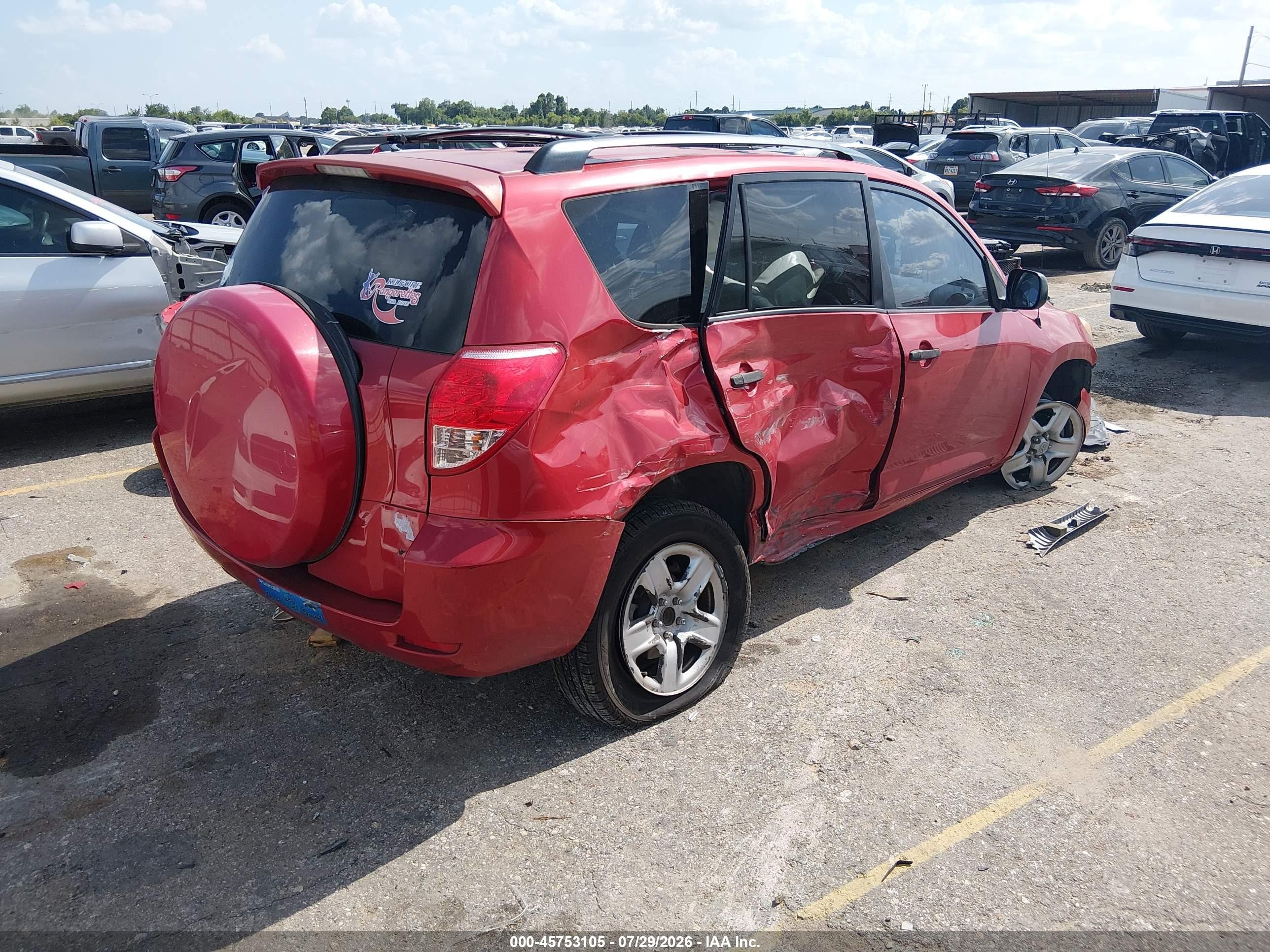 2008 Toyota Rav4 Base V6 Красный vin: JTMZK33V186012872