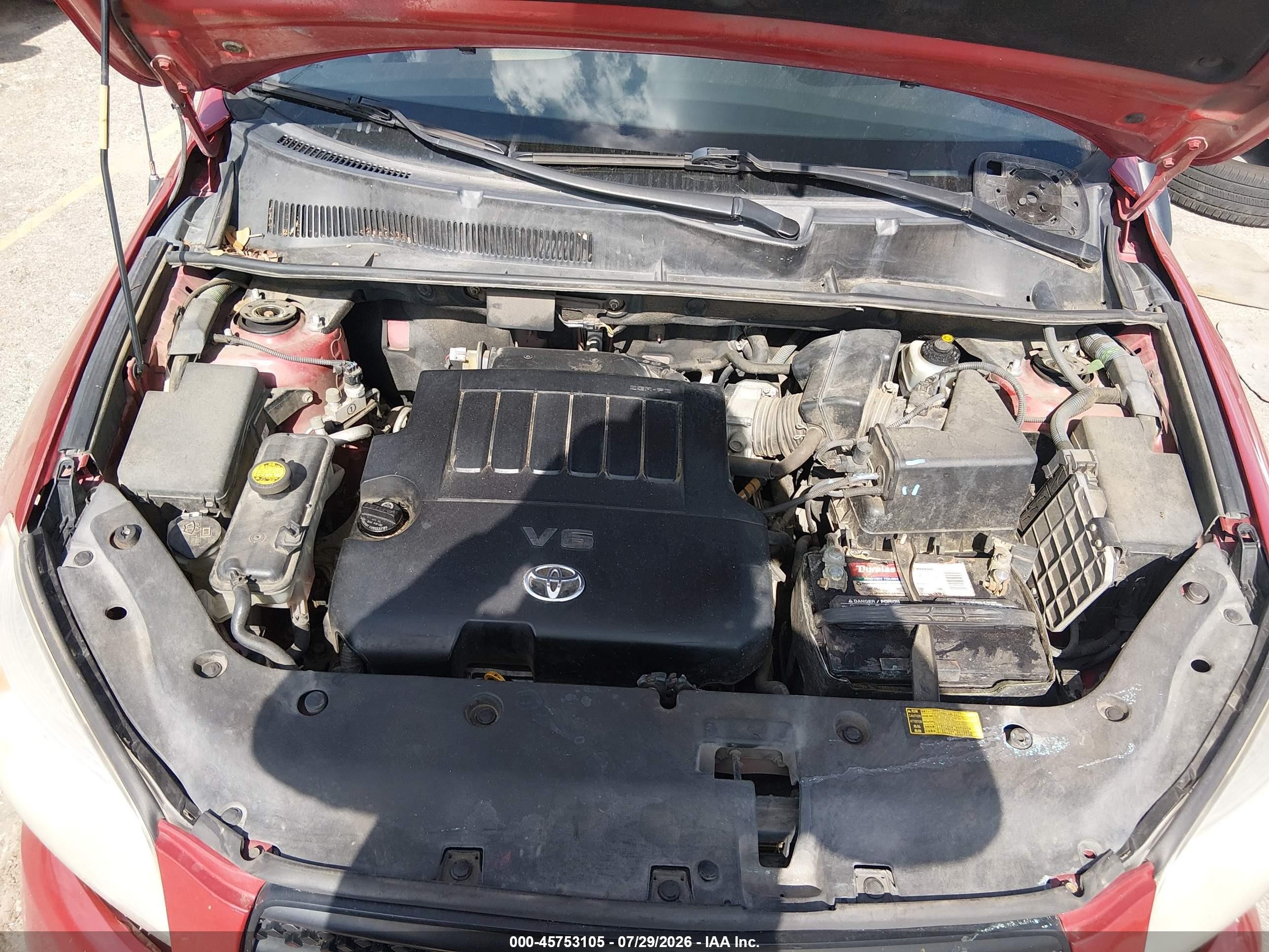 2008 Toyota Rav4 Base V6 Красный vin: JTMZK33V186012872