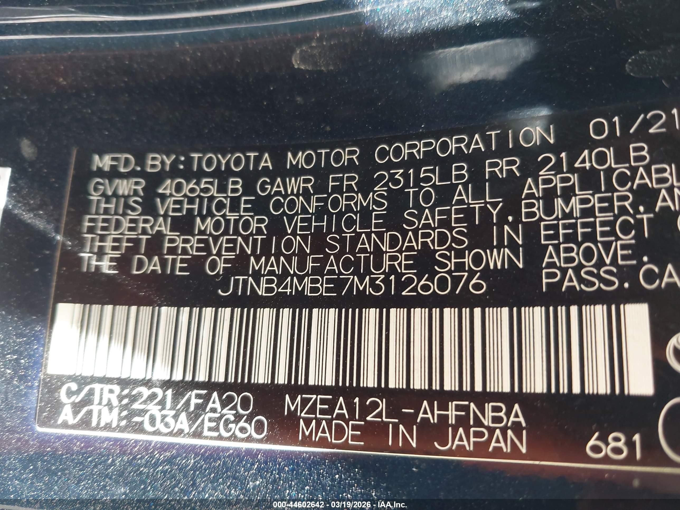 2021 Toyota Corolla Se Turquoise vin: JTNB4MBE7M3126076