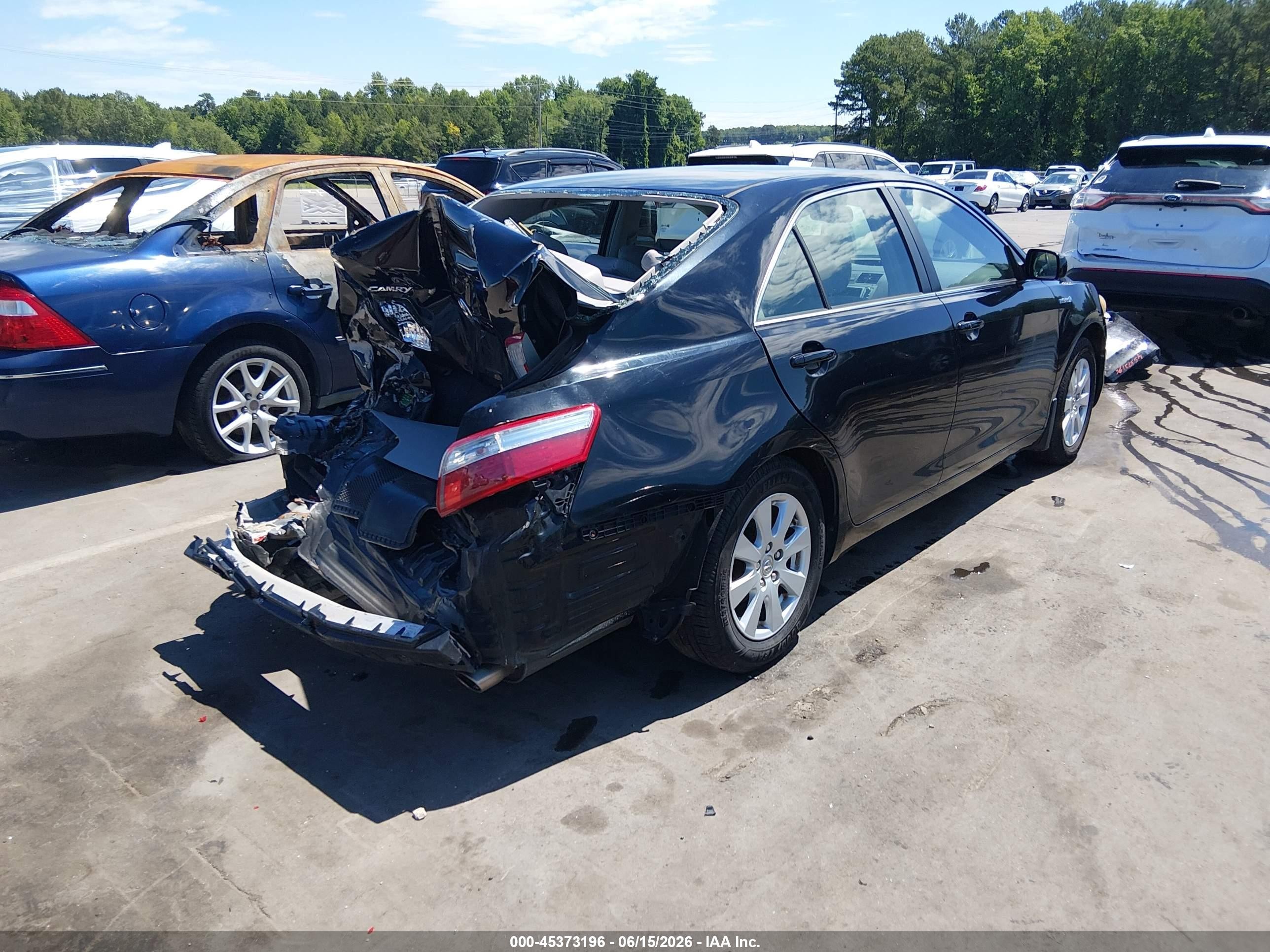 2008 Toyota Camry Hybrid   Black vin: JTNBB46K183046526