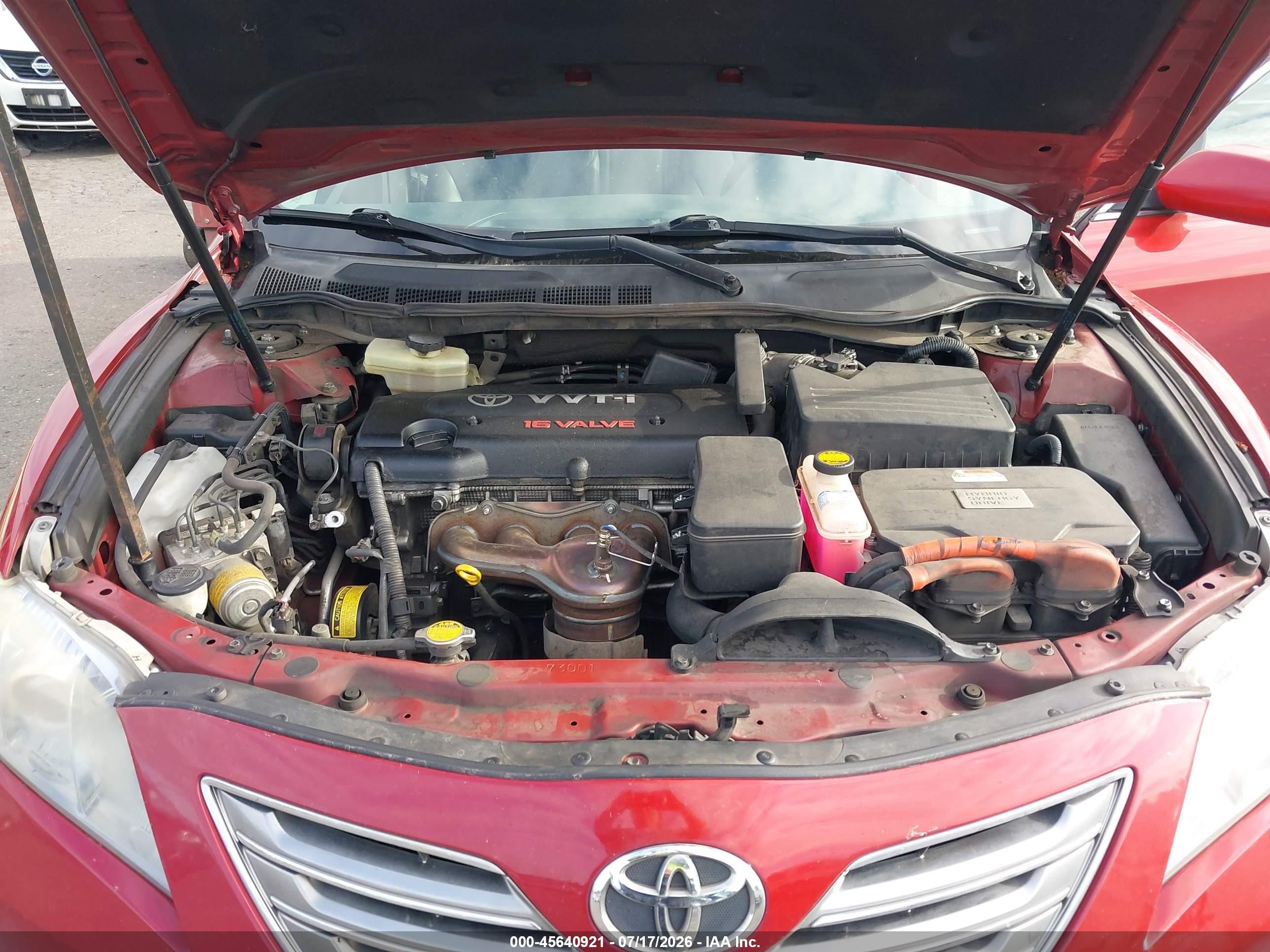 2007 Toyota Camry Hybrid   Red vin: JTNBB46K273014148