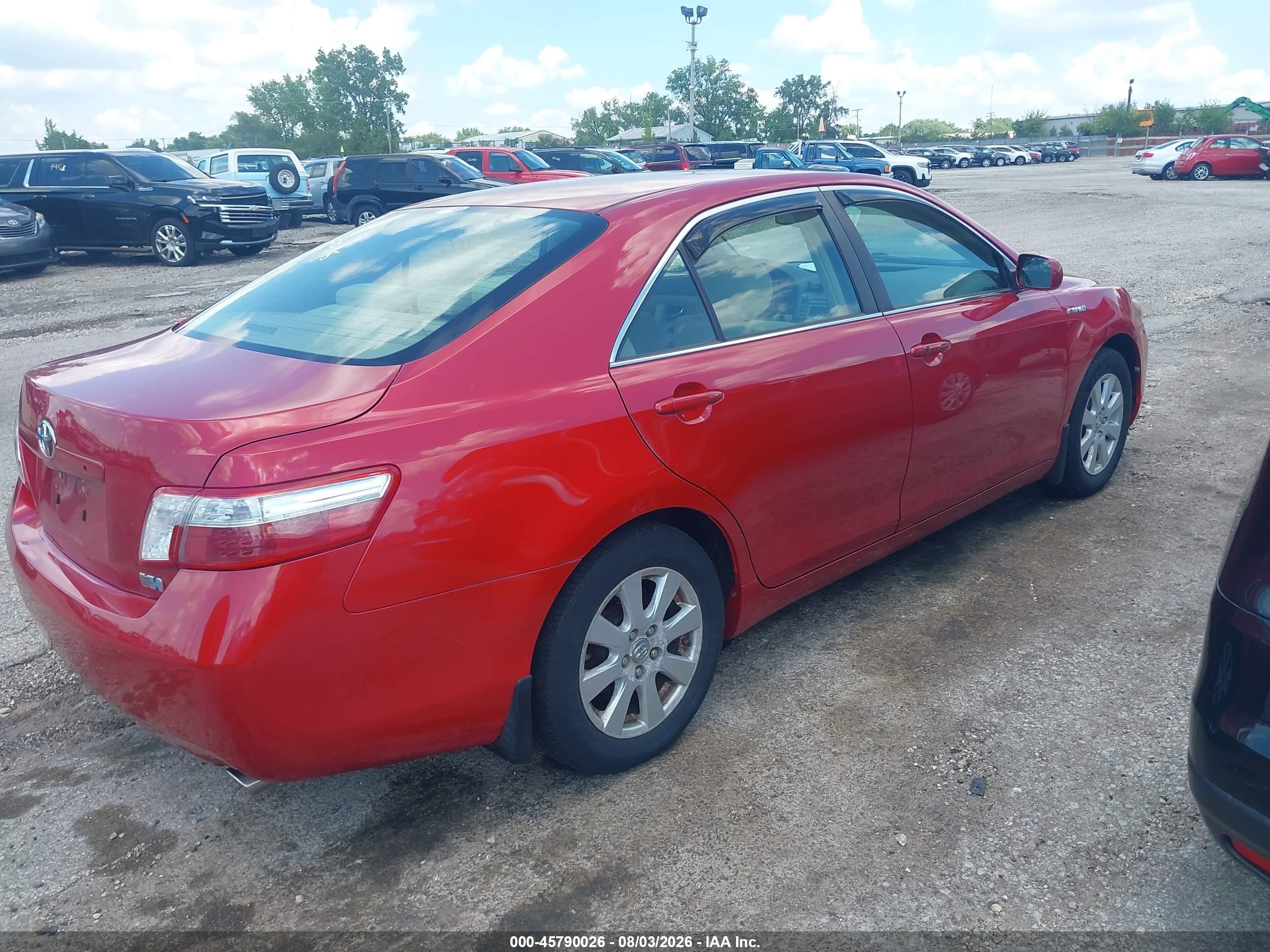 2007 Toyota Camry Hybrid   Red vin: JTNBB46K373002607