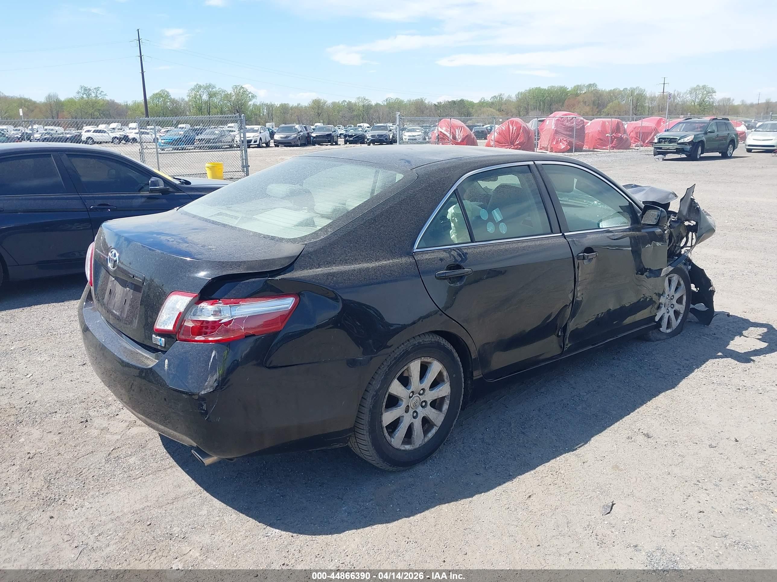 2008 Toyota Camry Hybrid   Black vin: JTNBB46K383046043