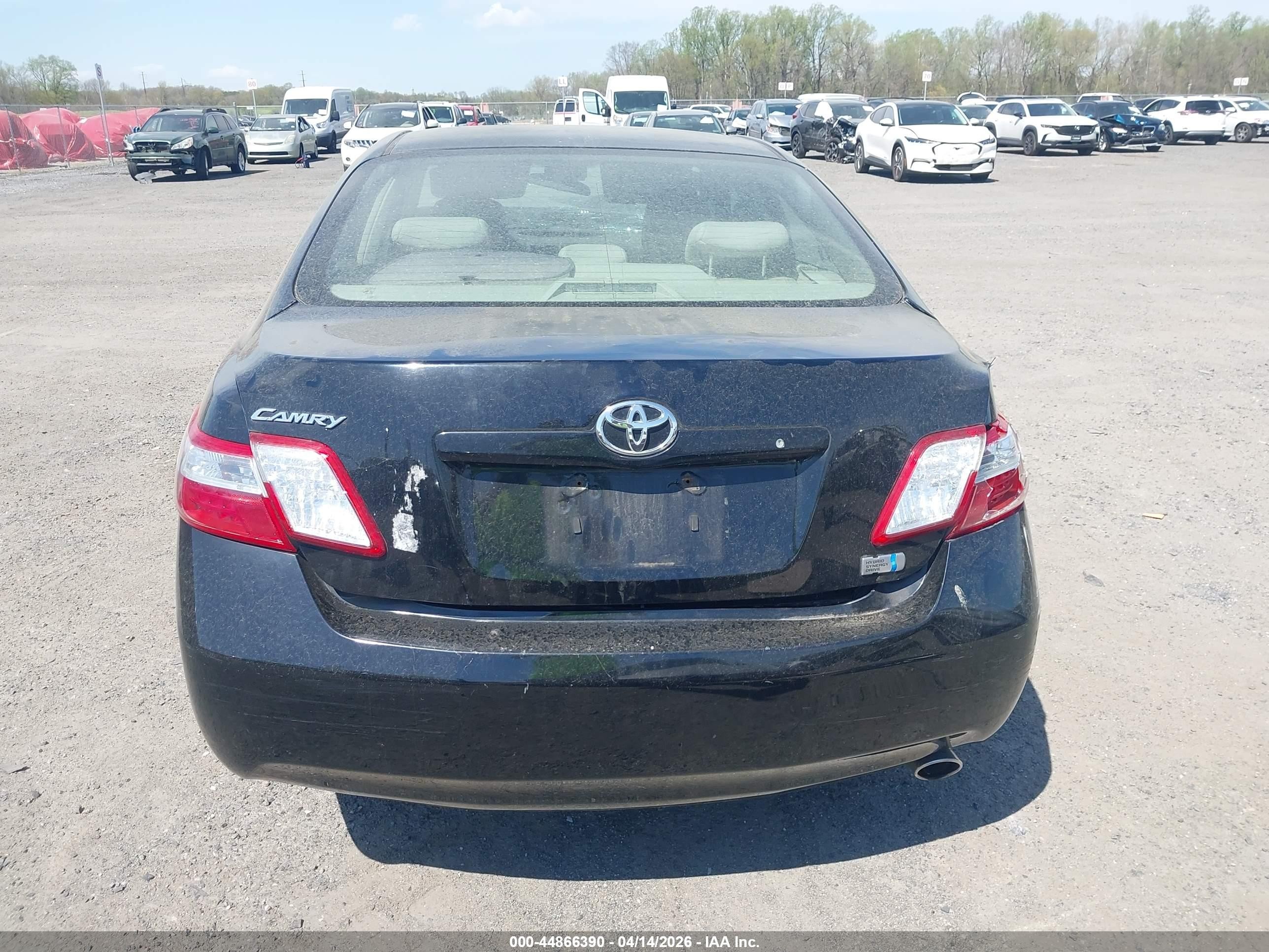 2008 Toyota Camry Hybrid   Black vin: JTNBB46K383046043