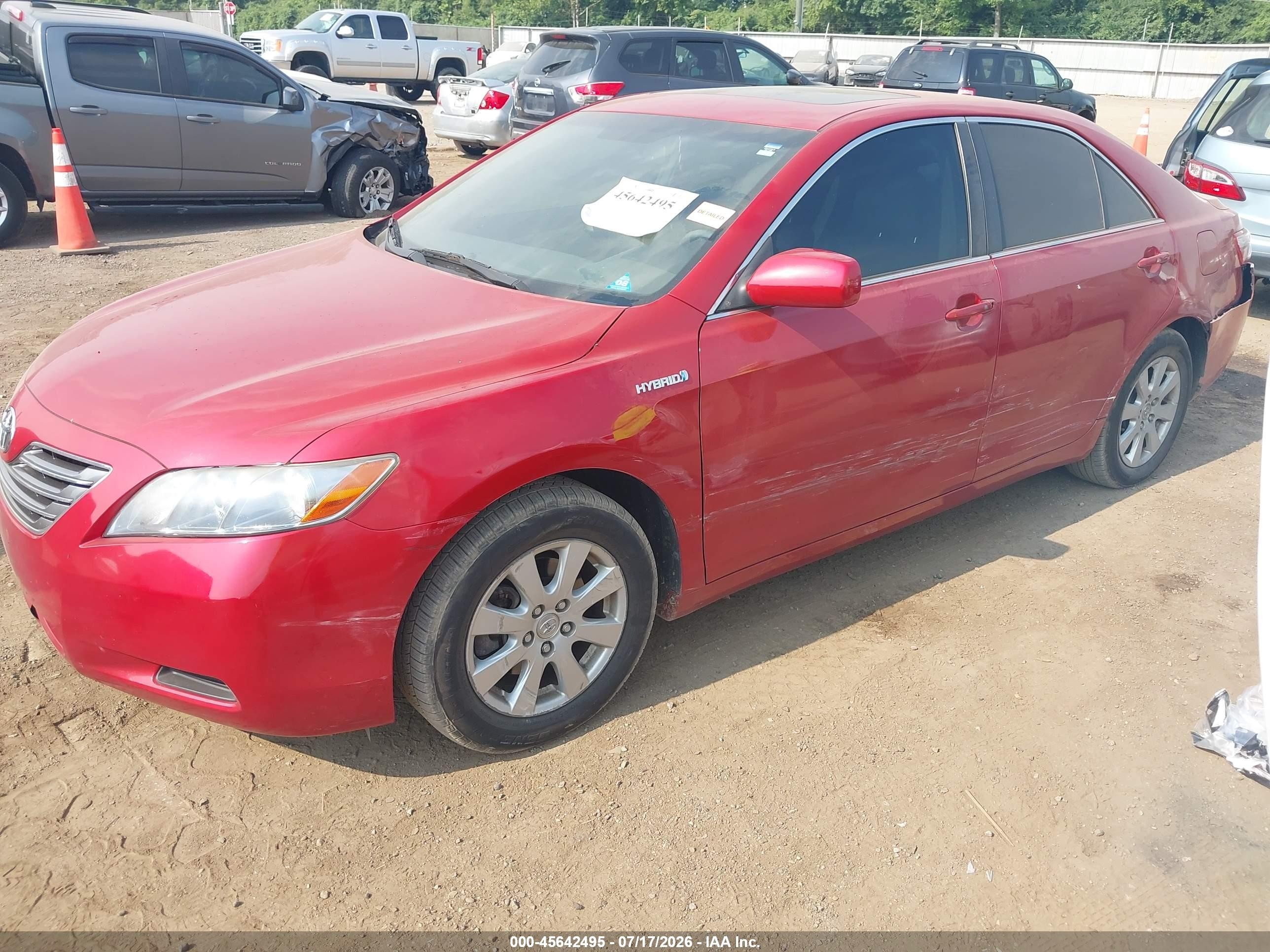 2007 Toyota Camry Hybrid   Burgundy vin: JTNBB46K473031601
