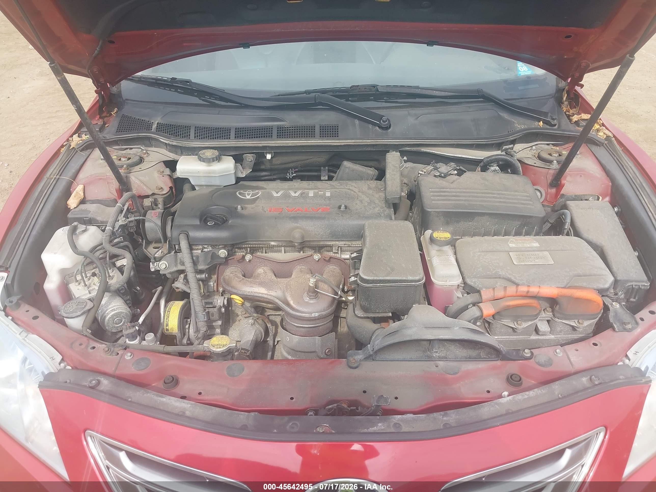2007 Toyota Camry Hybrid   Burgundy vin: JTNBB46K473031601