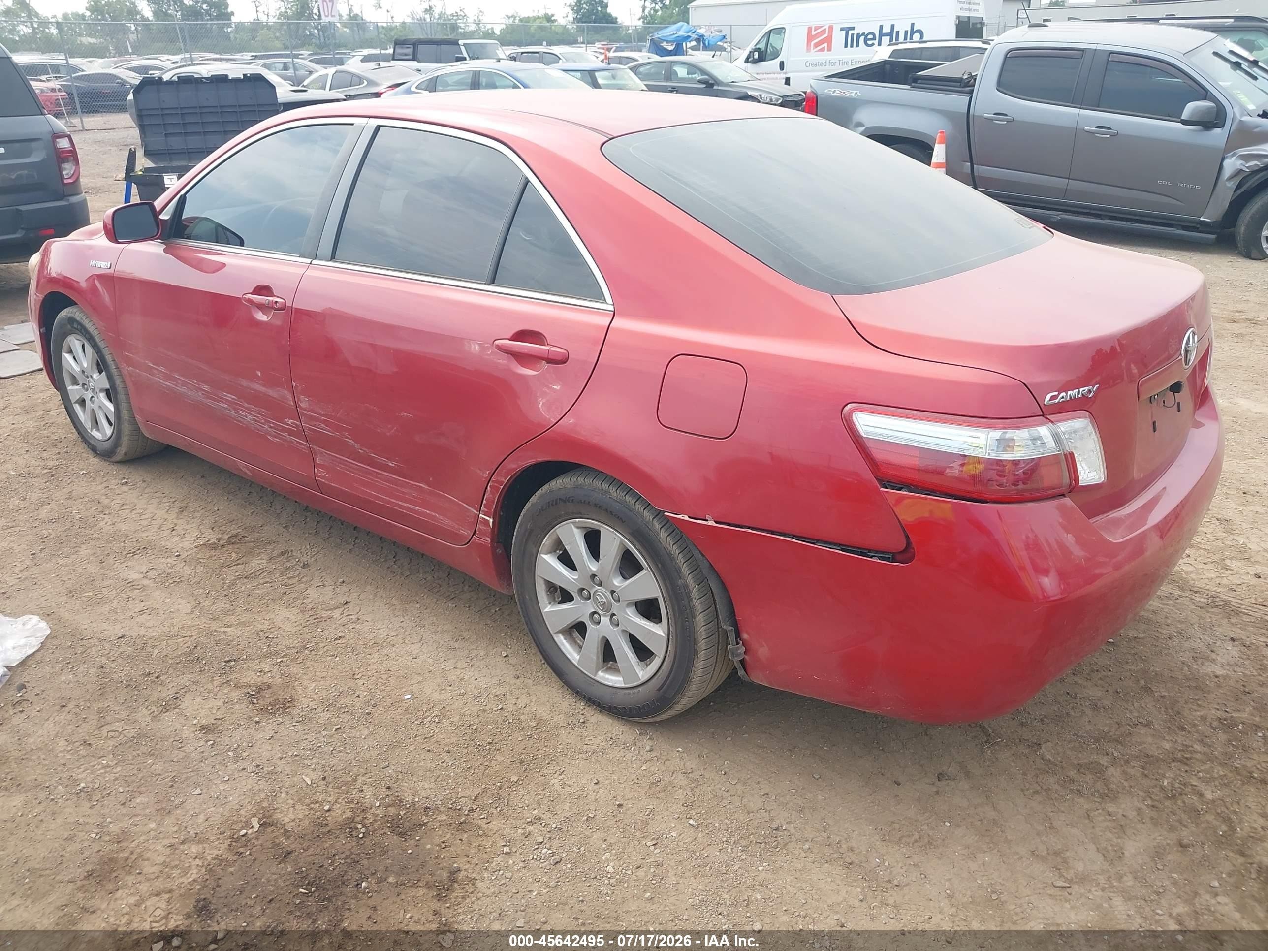 2007 Toyota Camry Hybrid   Burgundy vin: JTNBB46K473031601