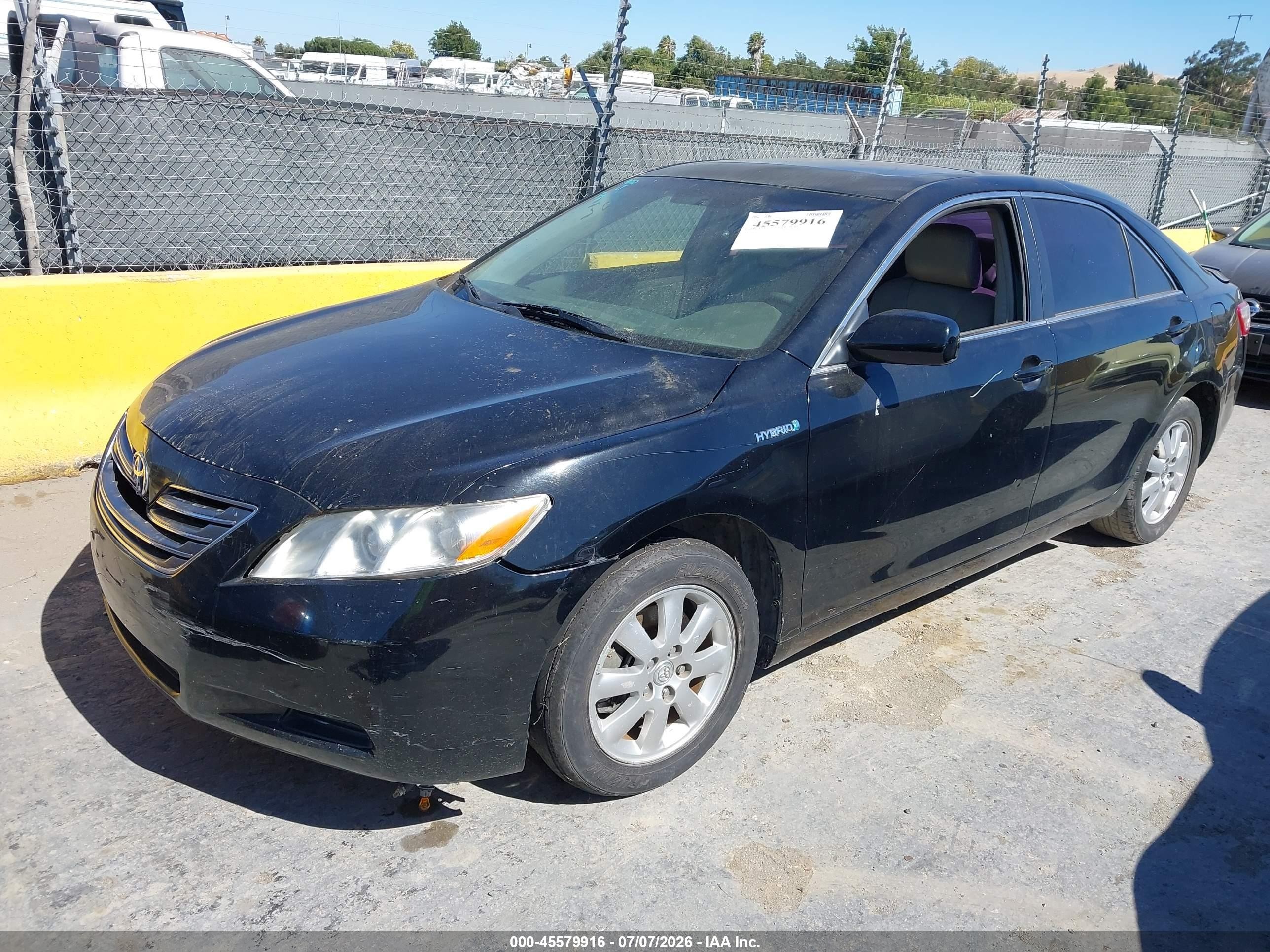 2008 Toyota Camry Hybrid   Black vin: JTNBB46K583047971