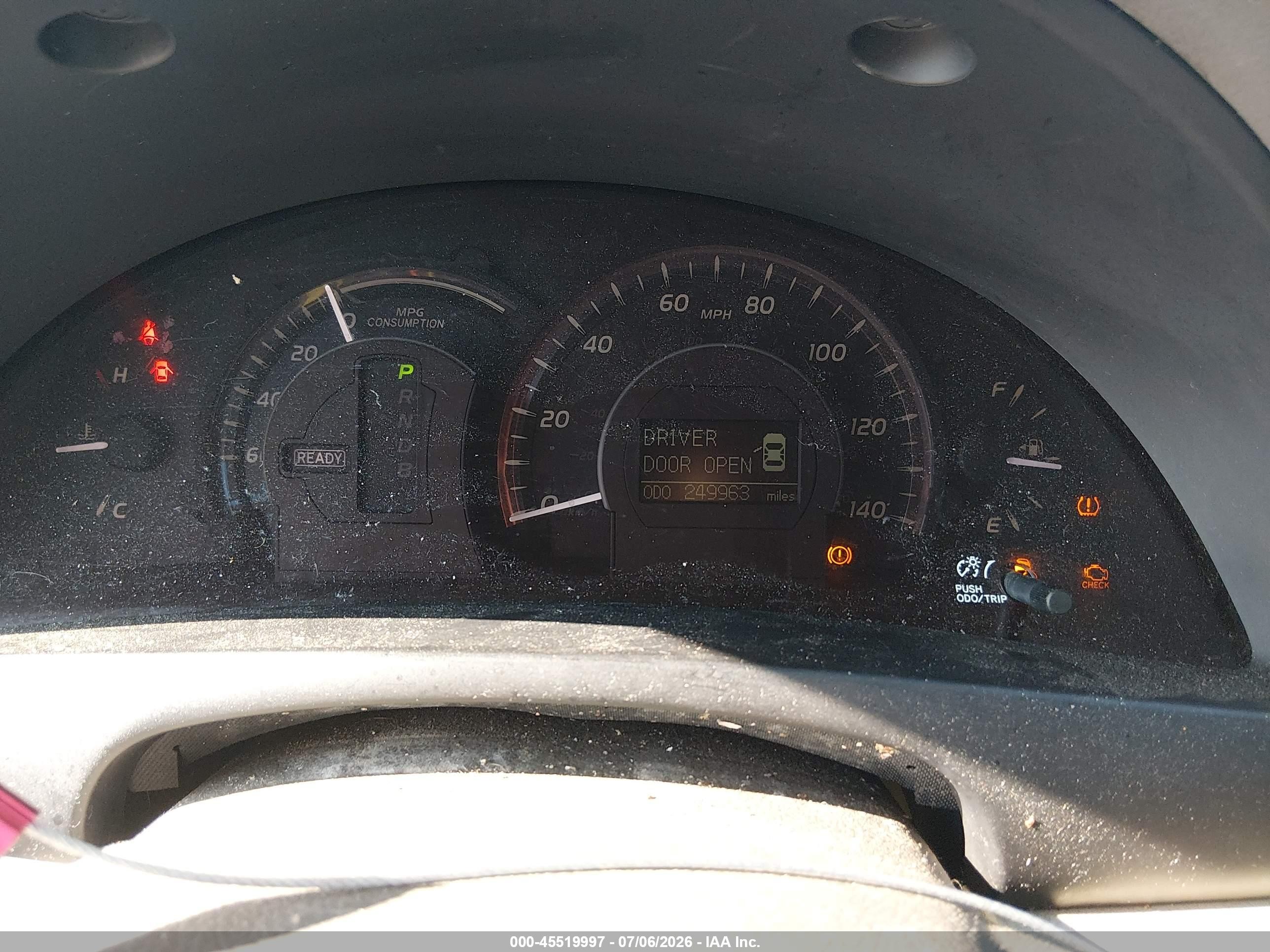 2007 Toyota Camry Hybrid   Белый vin: JTNBB46K673003654