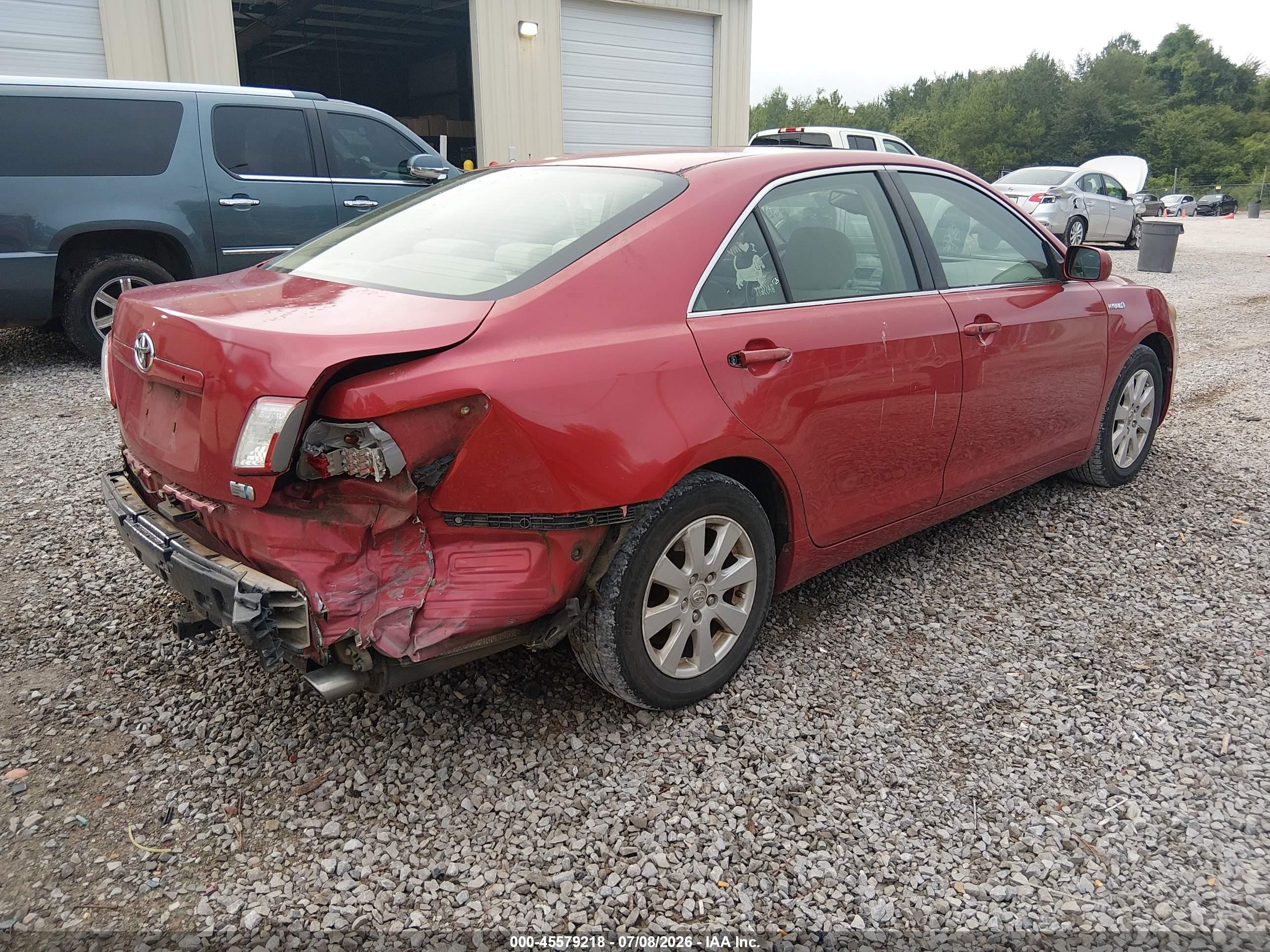 2007 Toyota Camry Hybrid   Красный vin: JTNBB46K673004240