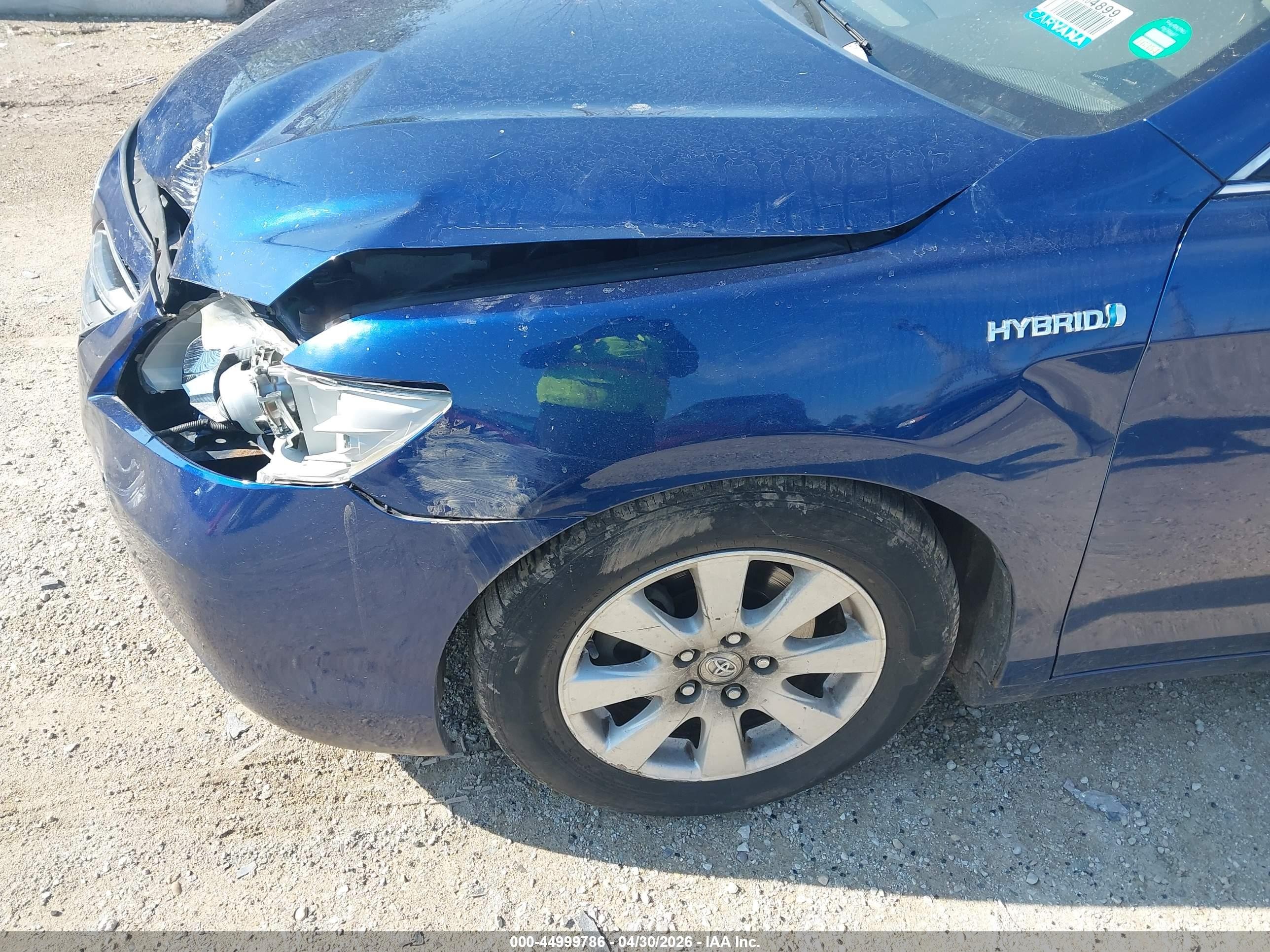 2008 Toyota Camry Hybrid   Blue vin: JTNBB46K683047252
