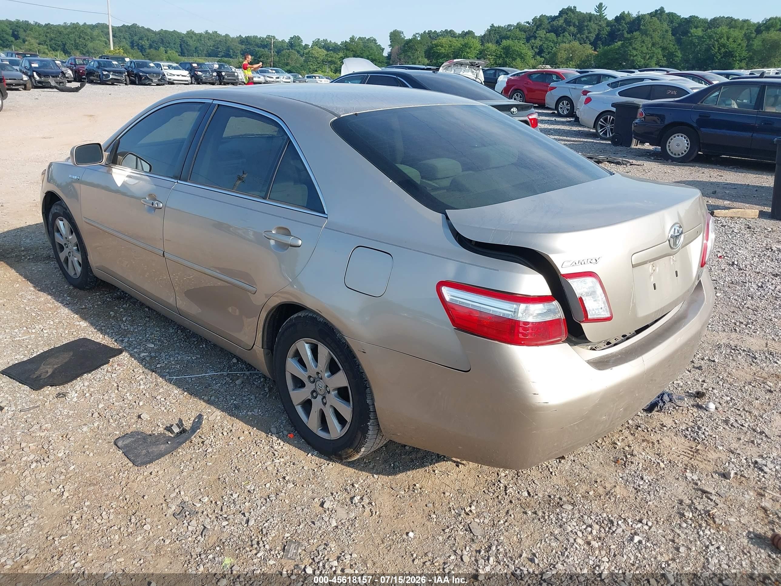 2007 Toyota Camry Hybrid   Tan vin: JTNBB46K773029602