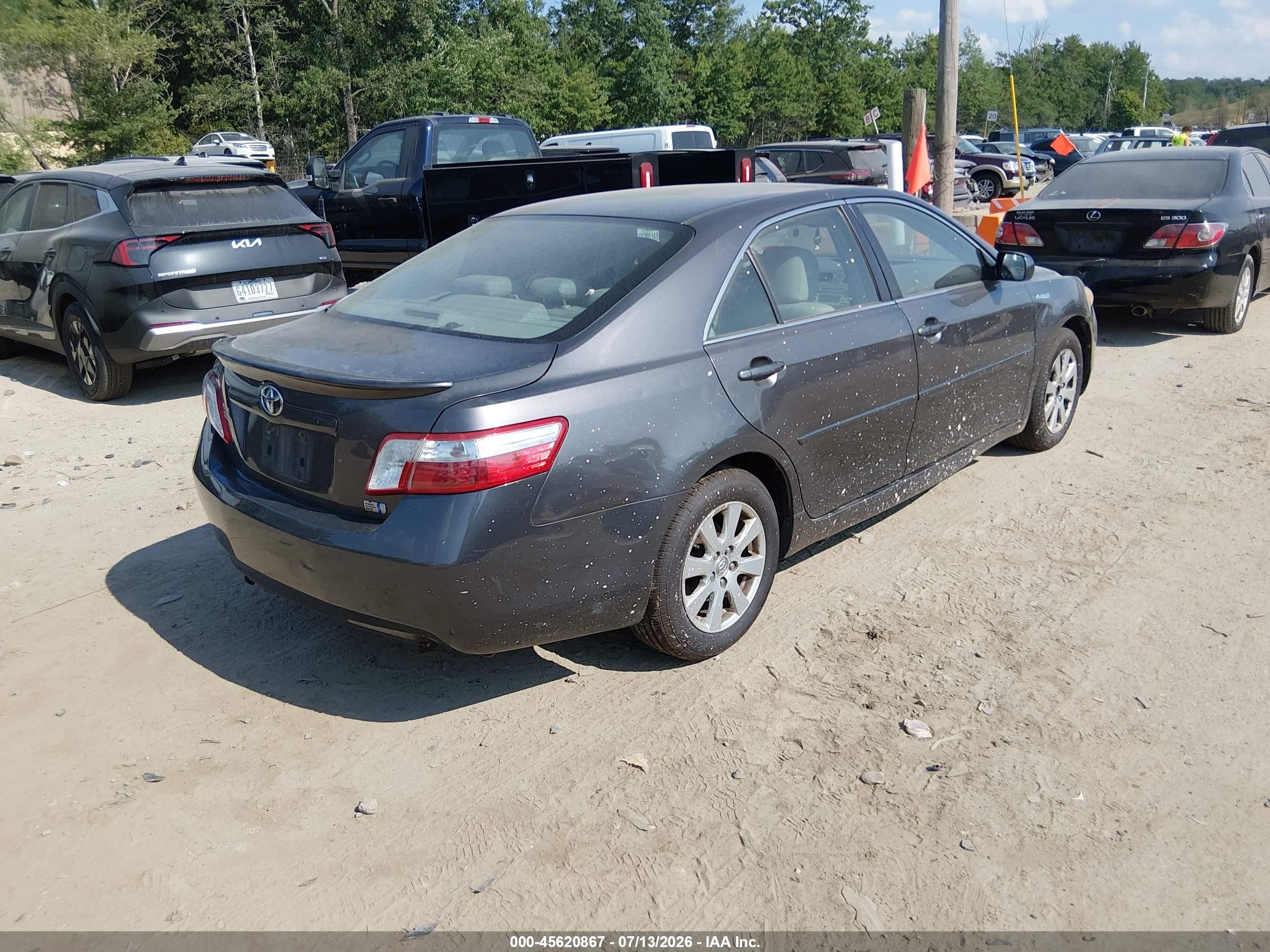 2007 Toyota Camry Hybrid   Gray vin: JTNBB46K773044004