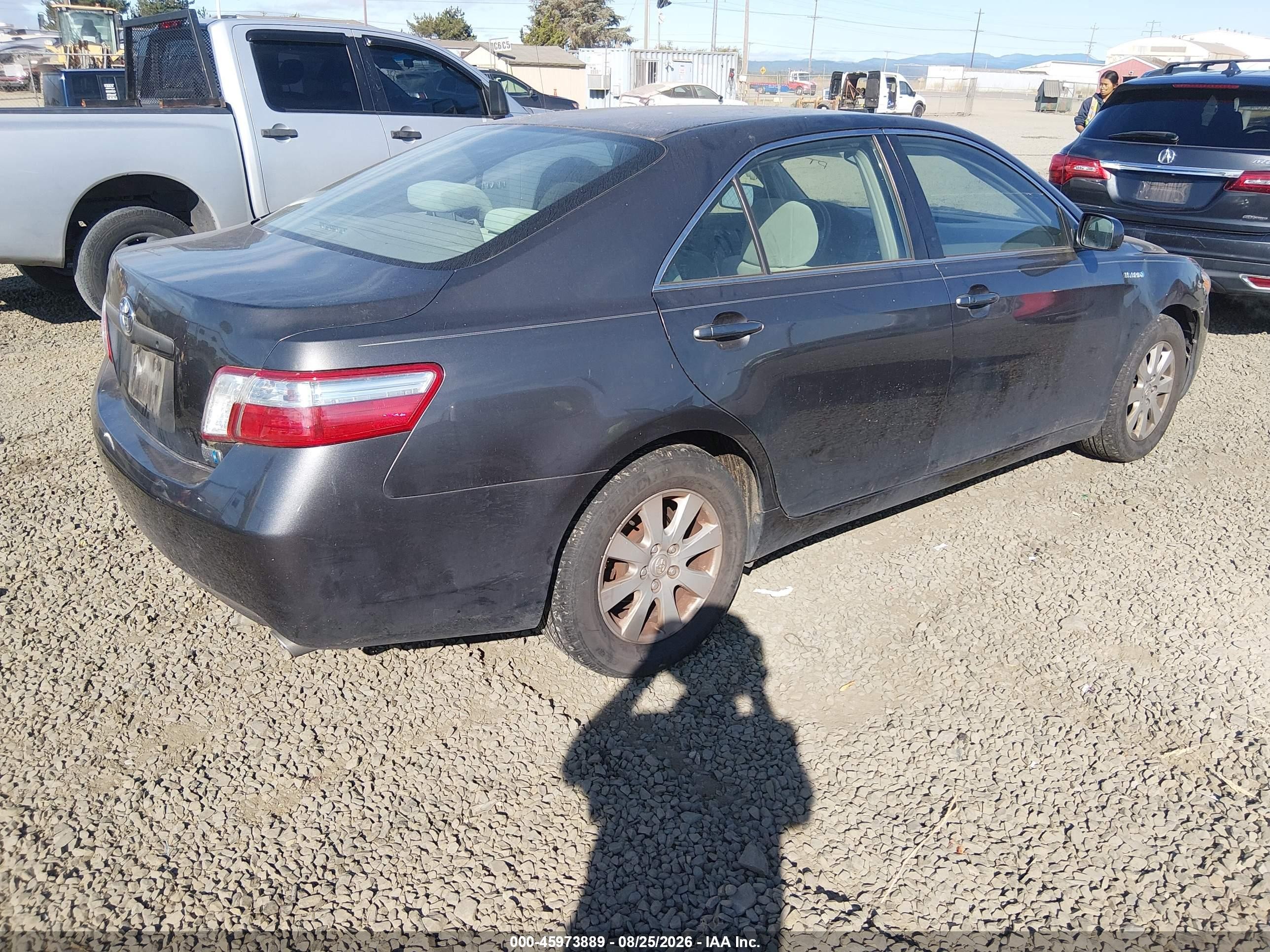 2008 Toyota Camry Hybrid   Black vin: JTNBB46K883046202
