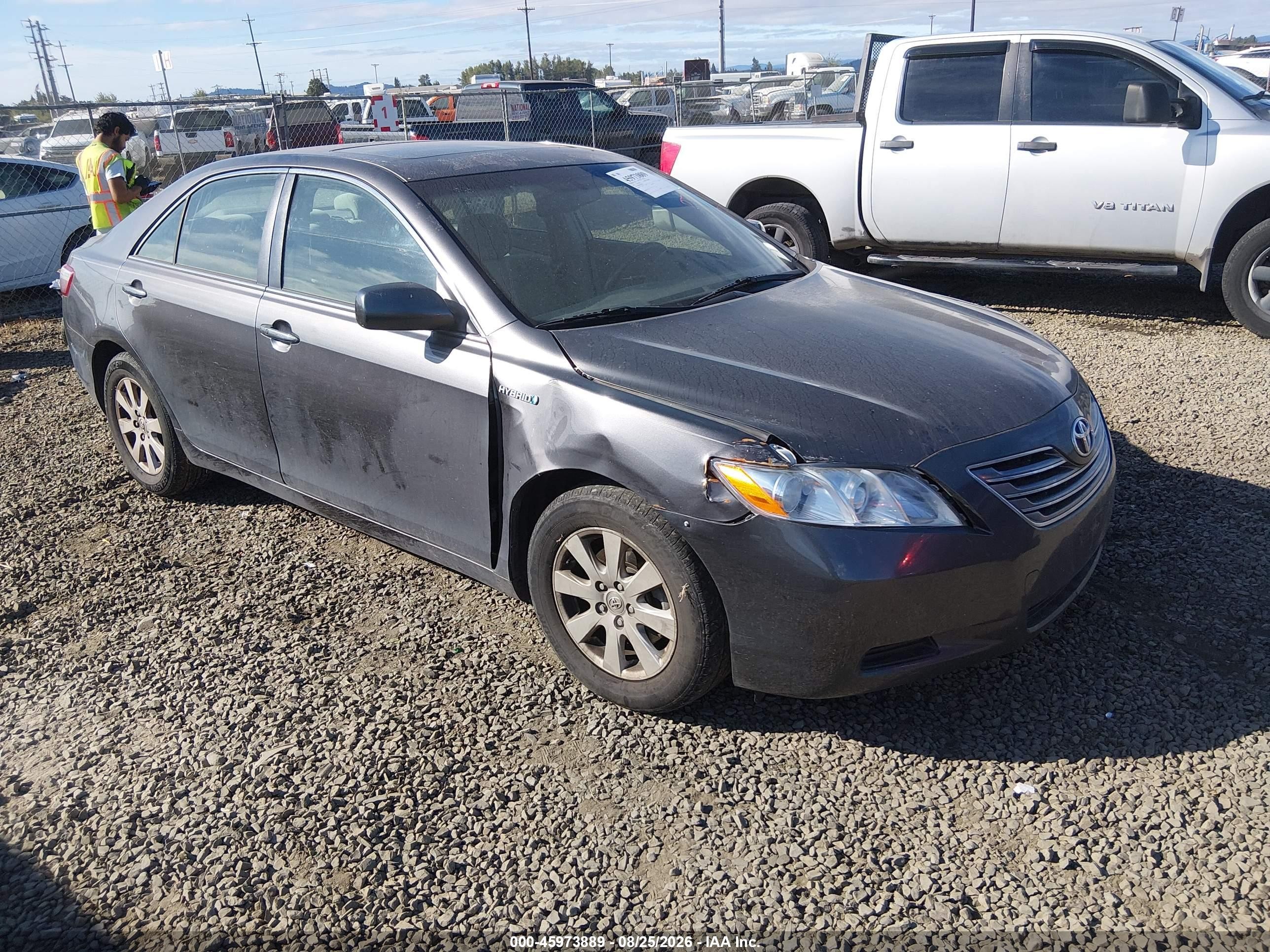 2008 Toyota Camry Hybrid   Black vin: JTNBB46K883046202