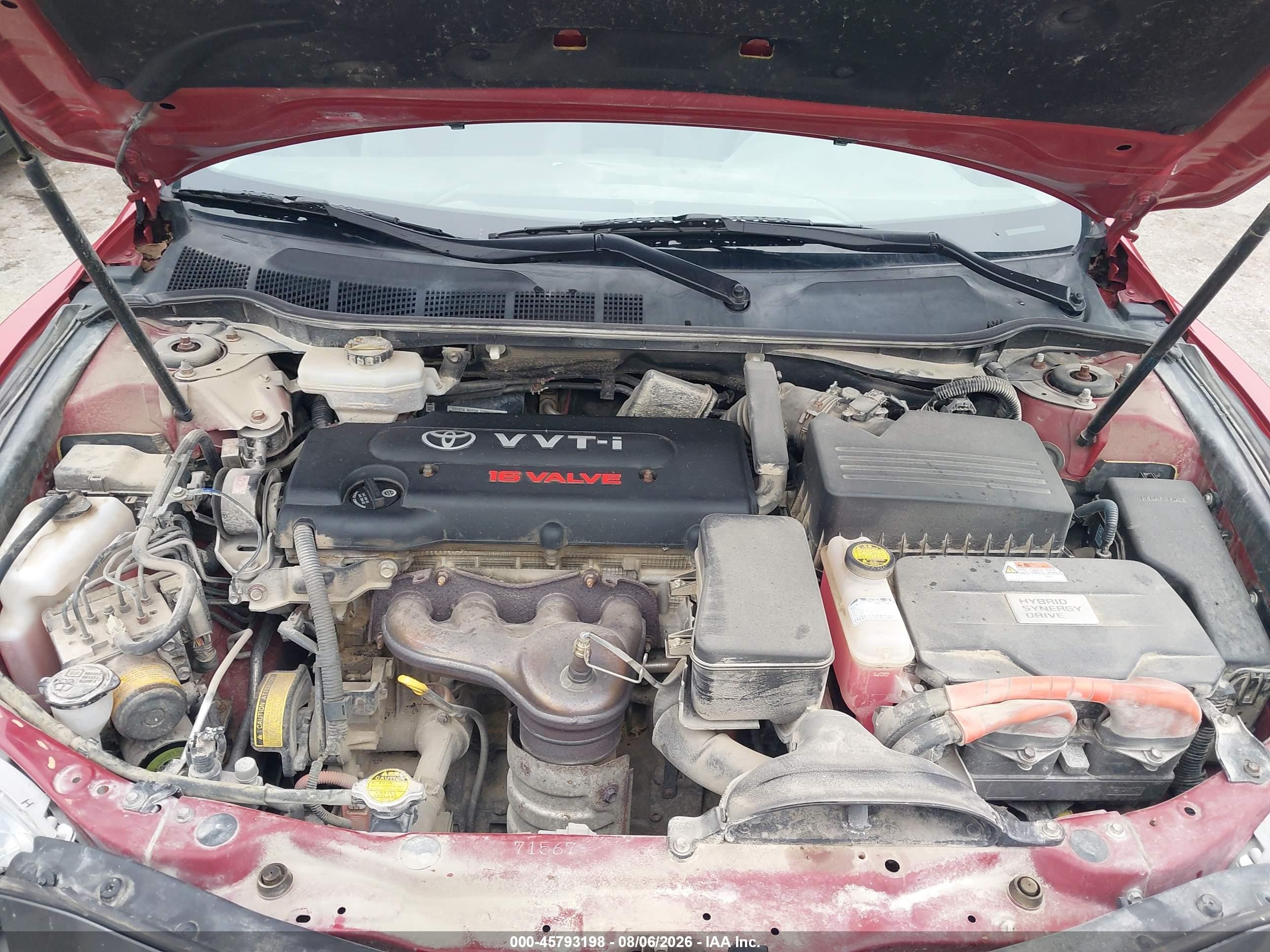 2007 Toyota Camry Hybrid   Red vin: JTNBB46K973003440