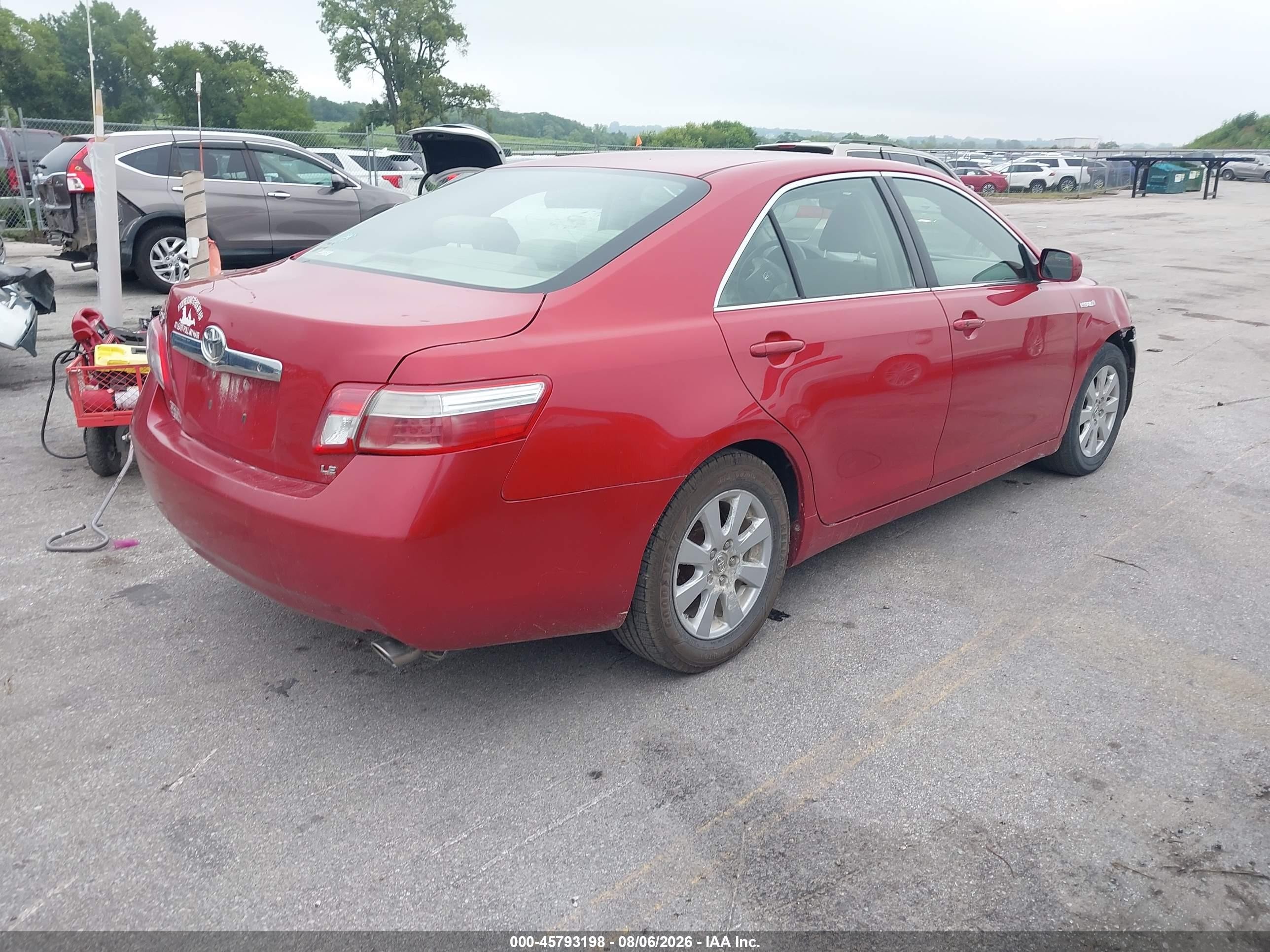 2007 Toyota Camry Hybrid   Red vin: JTNBB46K973003440