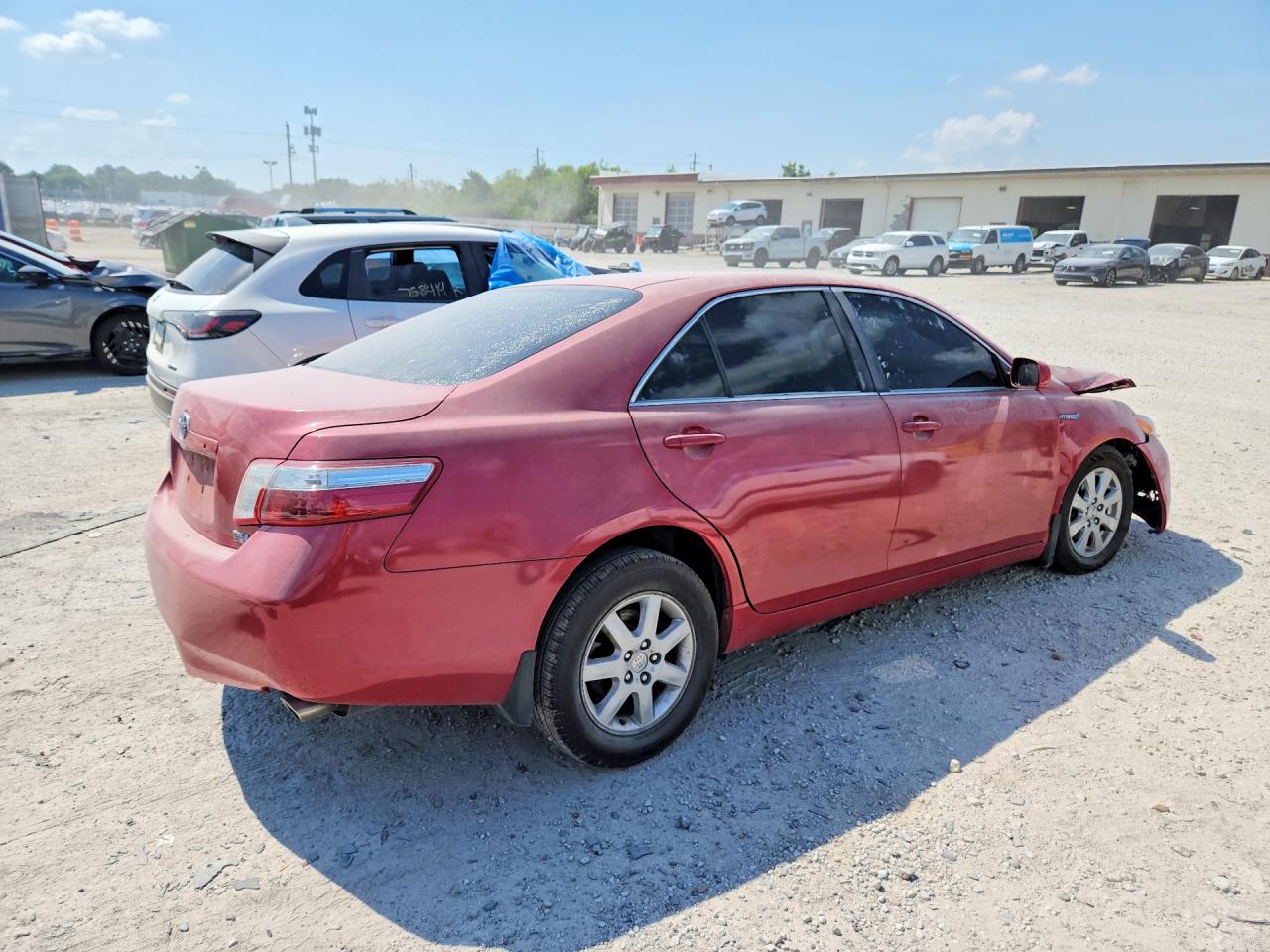 2007 Toyota Camry Hybrid Red vin: JTNBB46K973014115