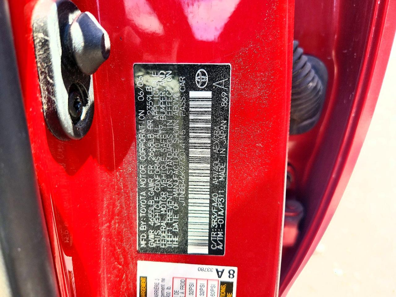 2007 Toyota Camry Hybrid Red vin: JTNBB46K973014115
