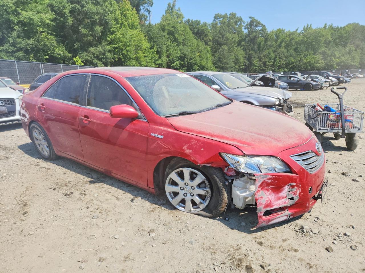 2007 Toyota Camry Hybrid Red vin: JTNBB46KX73001423