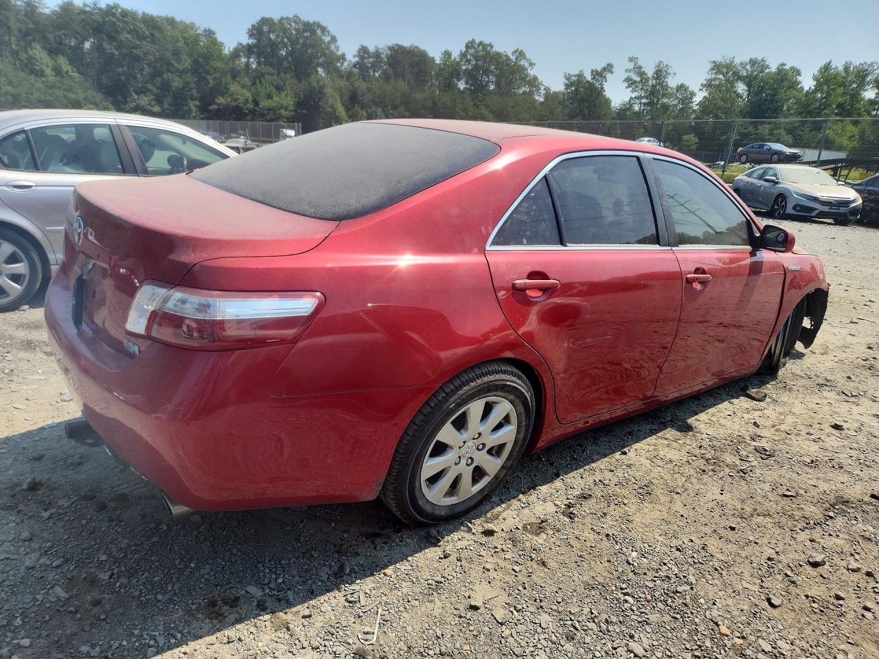 2007 Toyota Camry Hybrid Red vin: JTNBB46KX73001423
