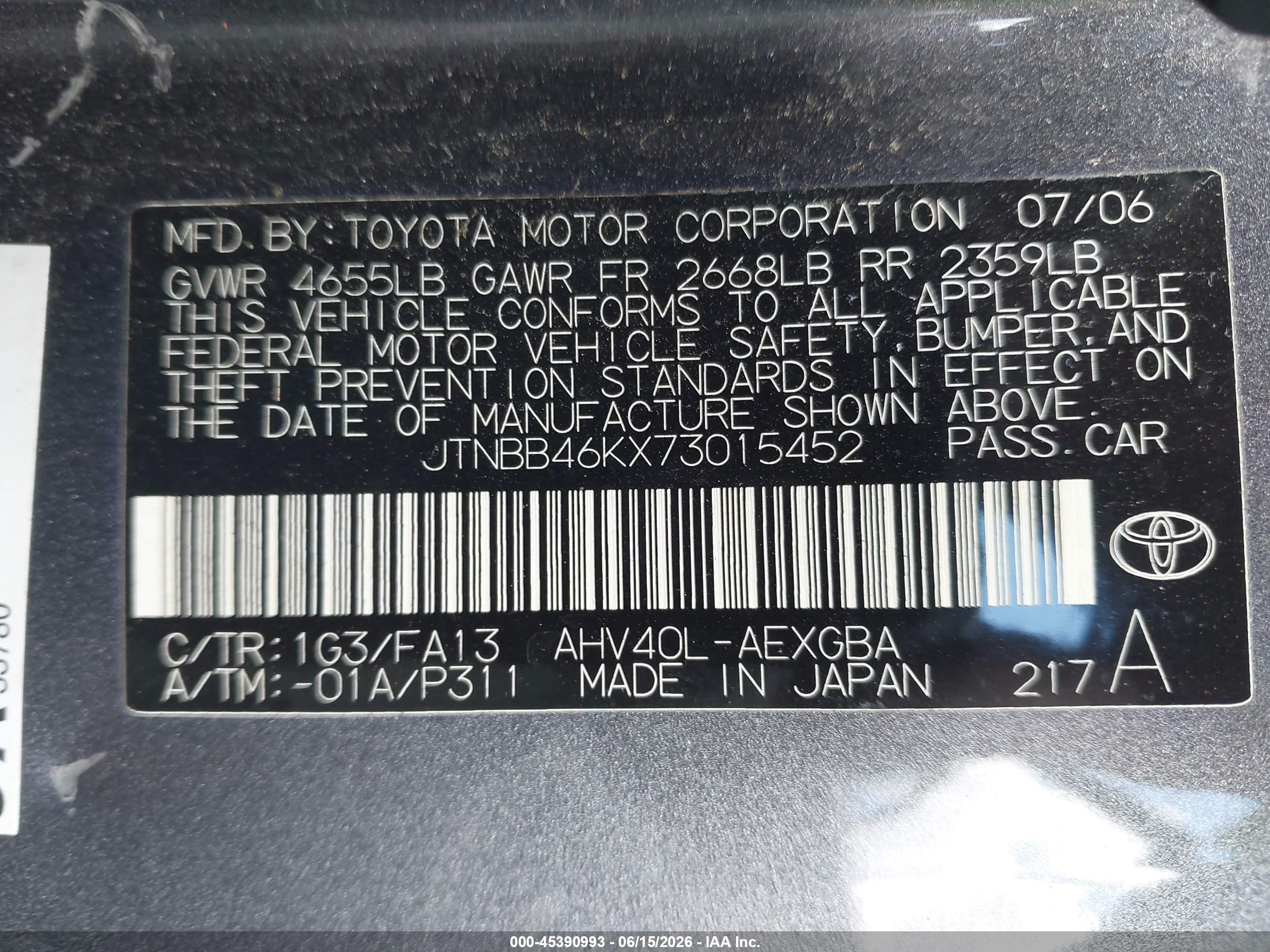 2007 Toyota Camry Hybrid   Gray vin: JTNBB46KX73015452