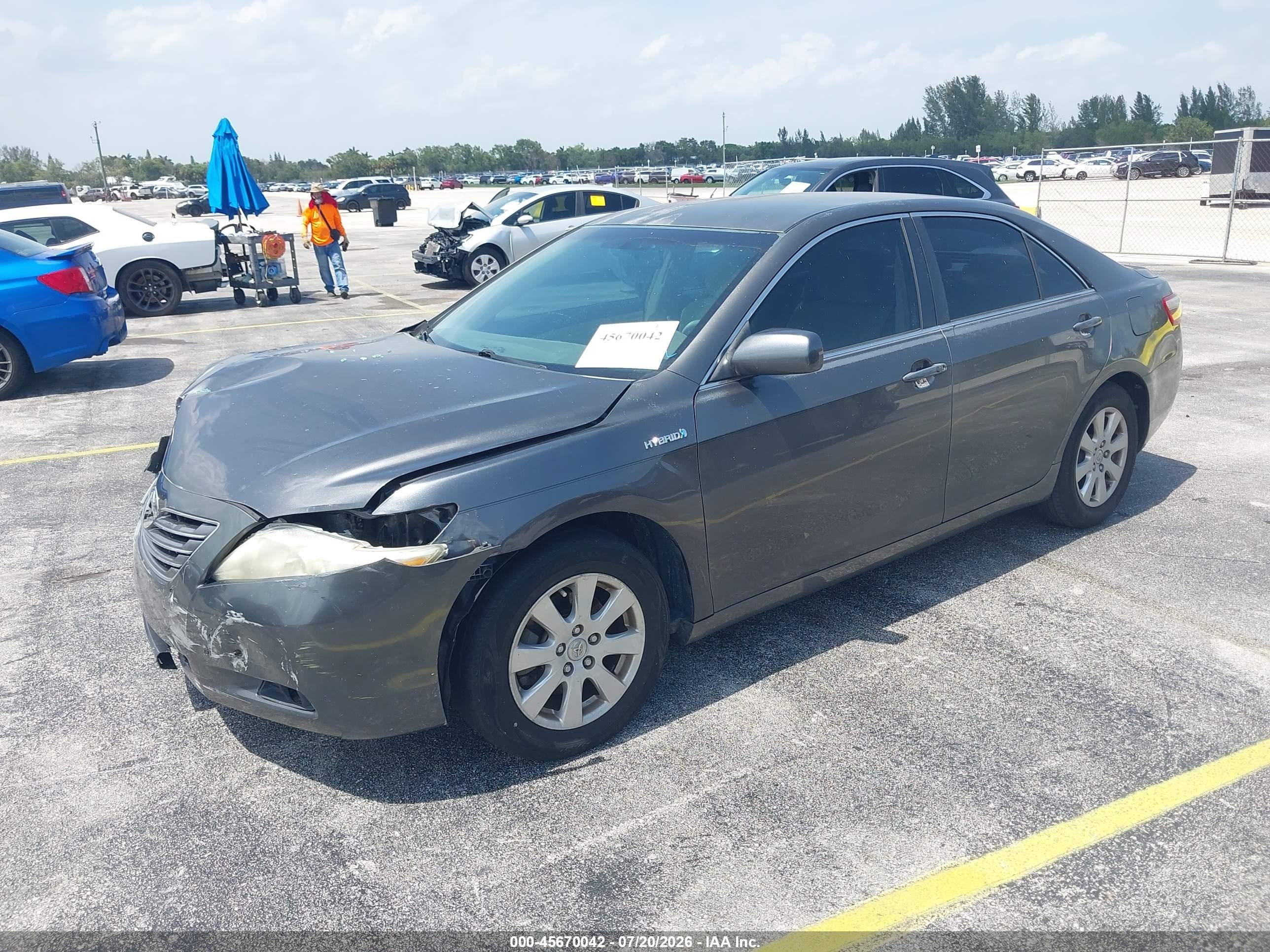 2007 Toyota Camry Hybrid Gray vin: JTNBB46KX73043221